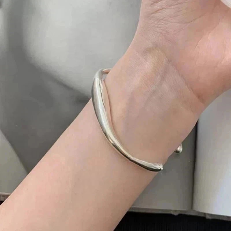 Vintage Cuff Bangle 925 Sterling Silver Jewelry Bracelet for Women Trendy Gift
