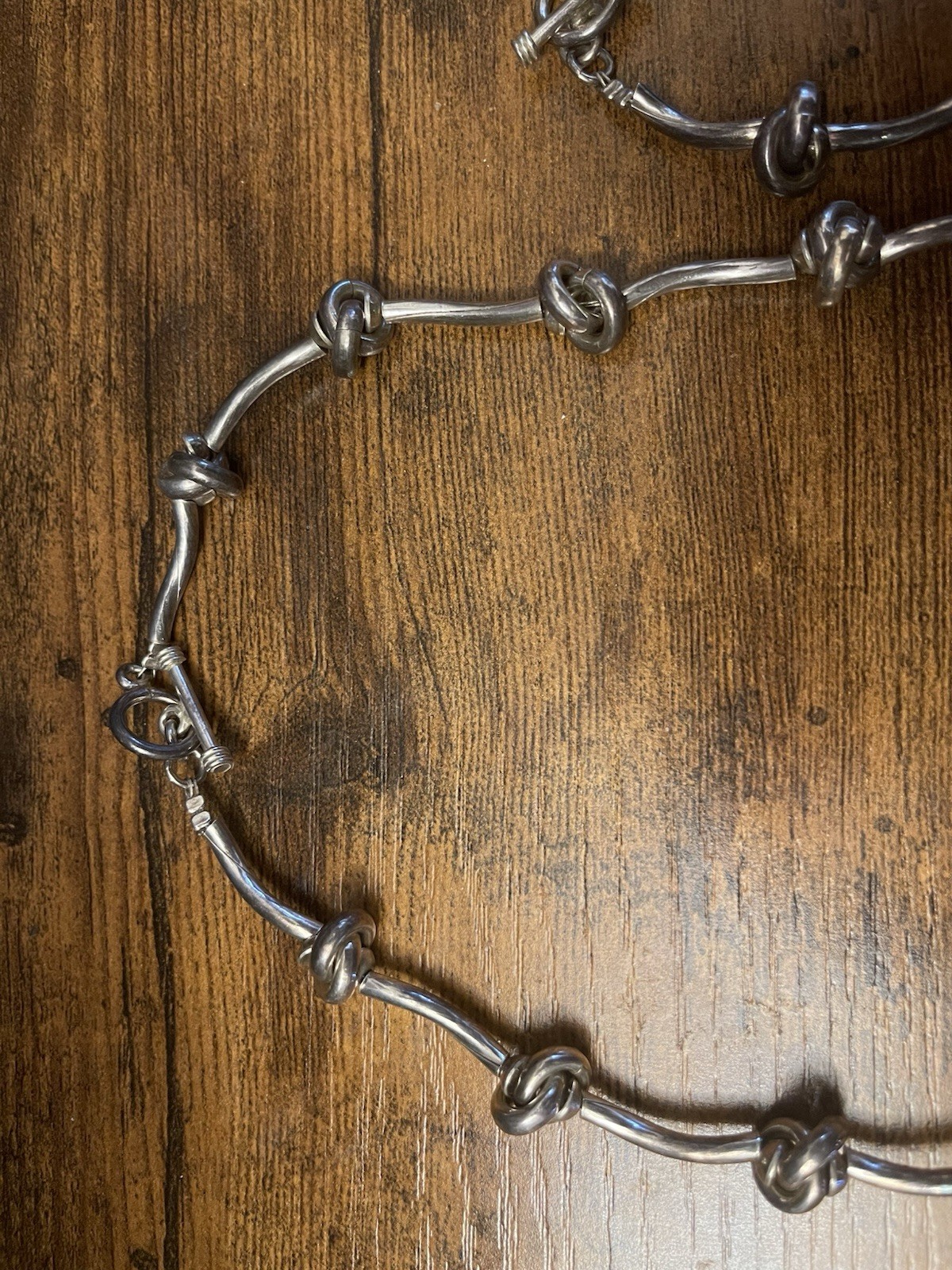 Vintage 1980s Hand Forged 925 Sterling Silver Love Knot Demi Parure Set 80 Grams