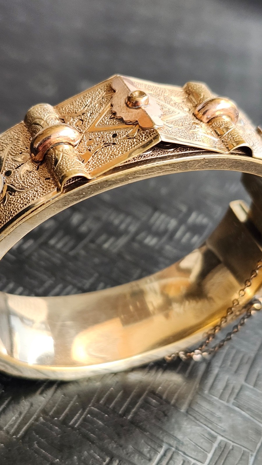 Vintage Bates & Bacon Bangle Bracelet in Rolled Gold