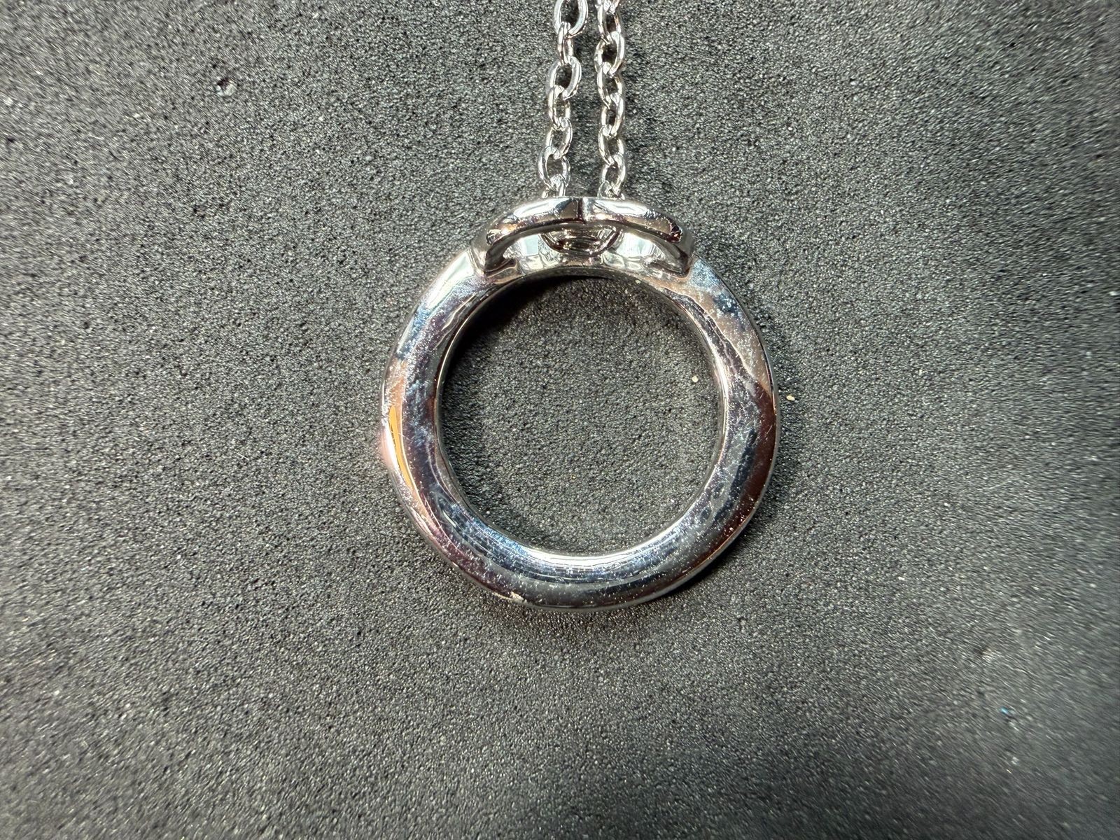 4.84g Vintage Sterling Silver 925 Circle Pendant Necklace Sparkling 18 in M
