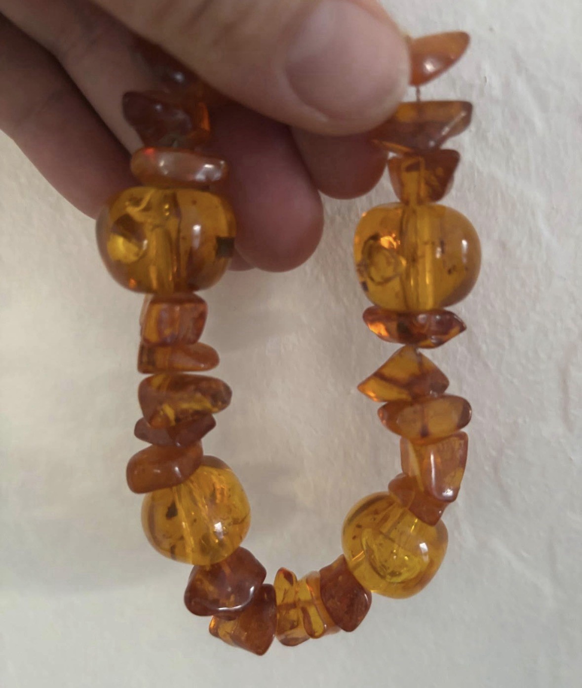 Vintage, bought in Italy, large amber pieces bracelet