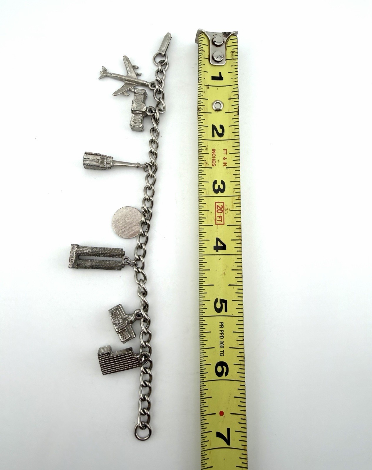 1960’s Chicago Landmark Souvenir Charm Bracelet Silver Tone Illinois History