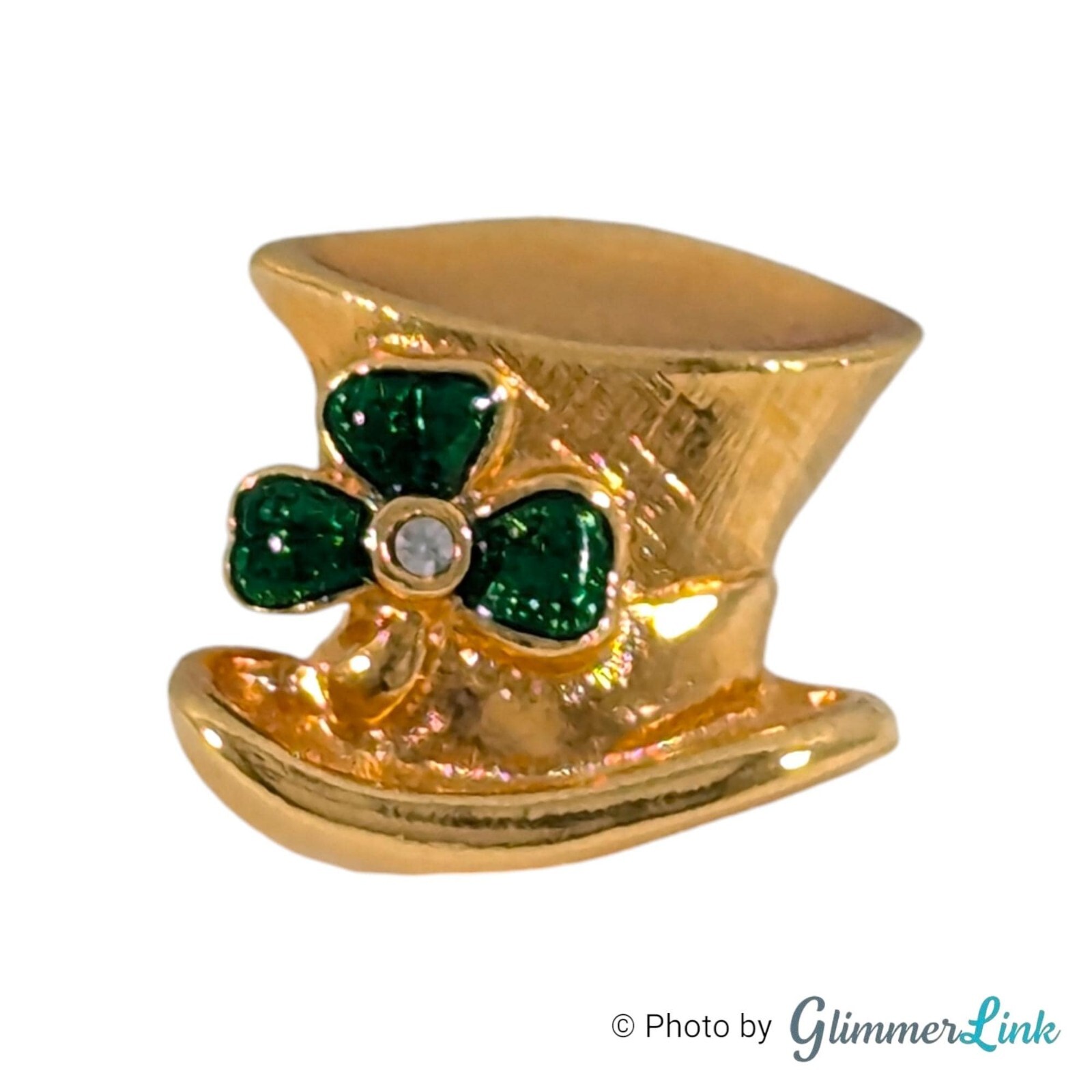 Vintage 90s Avon Hats Off To Luck Lucky Leprechaun Hat Gold Tone Pin