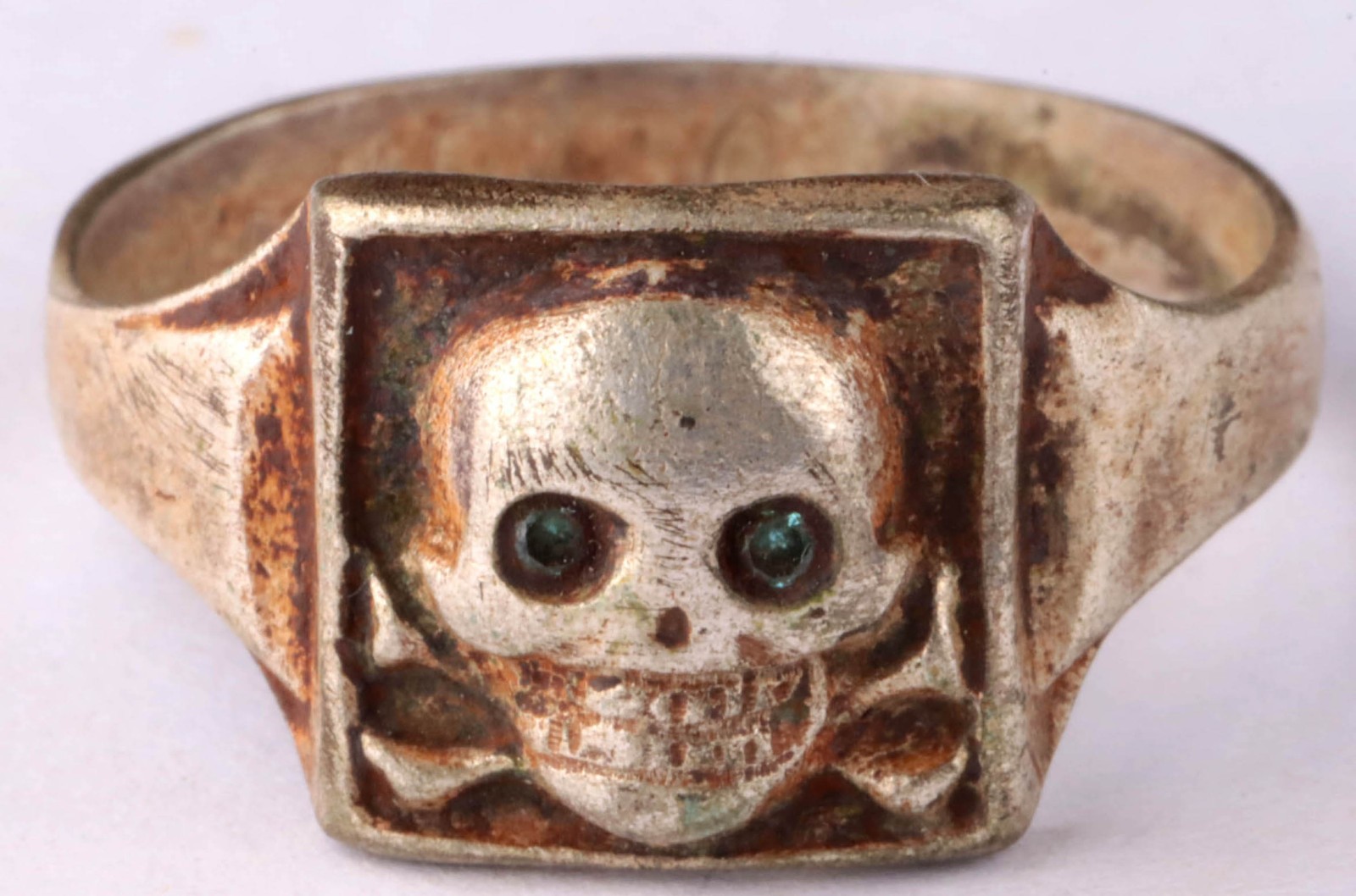 Memento mori engraving skull ring bones Remember to die signet Antique amulet
