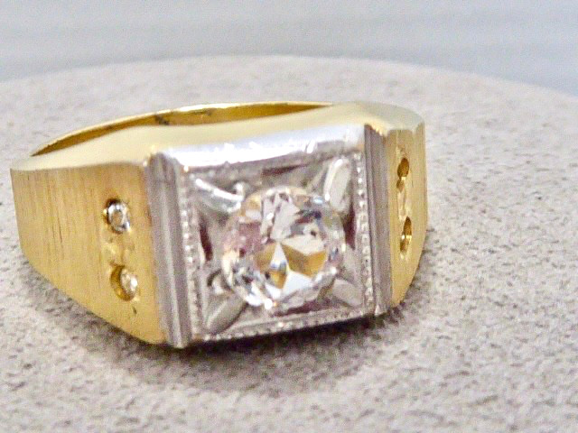 RARE 14k K YELLOW GOLD FILLED NEW OLD STOCK 70’S SIZE 12.75 SOLITAIRE RING