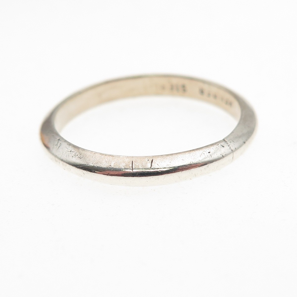 Ken Ber 925 Sterling Silver Vintage Classic Wedding Stackable Band Ring Size 8