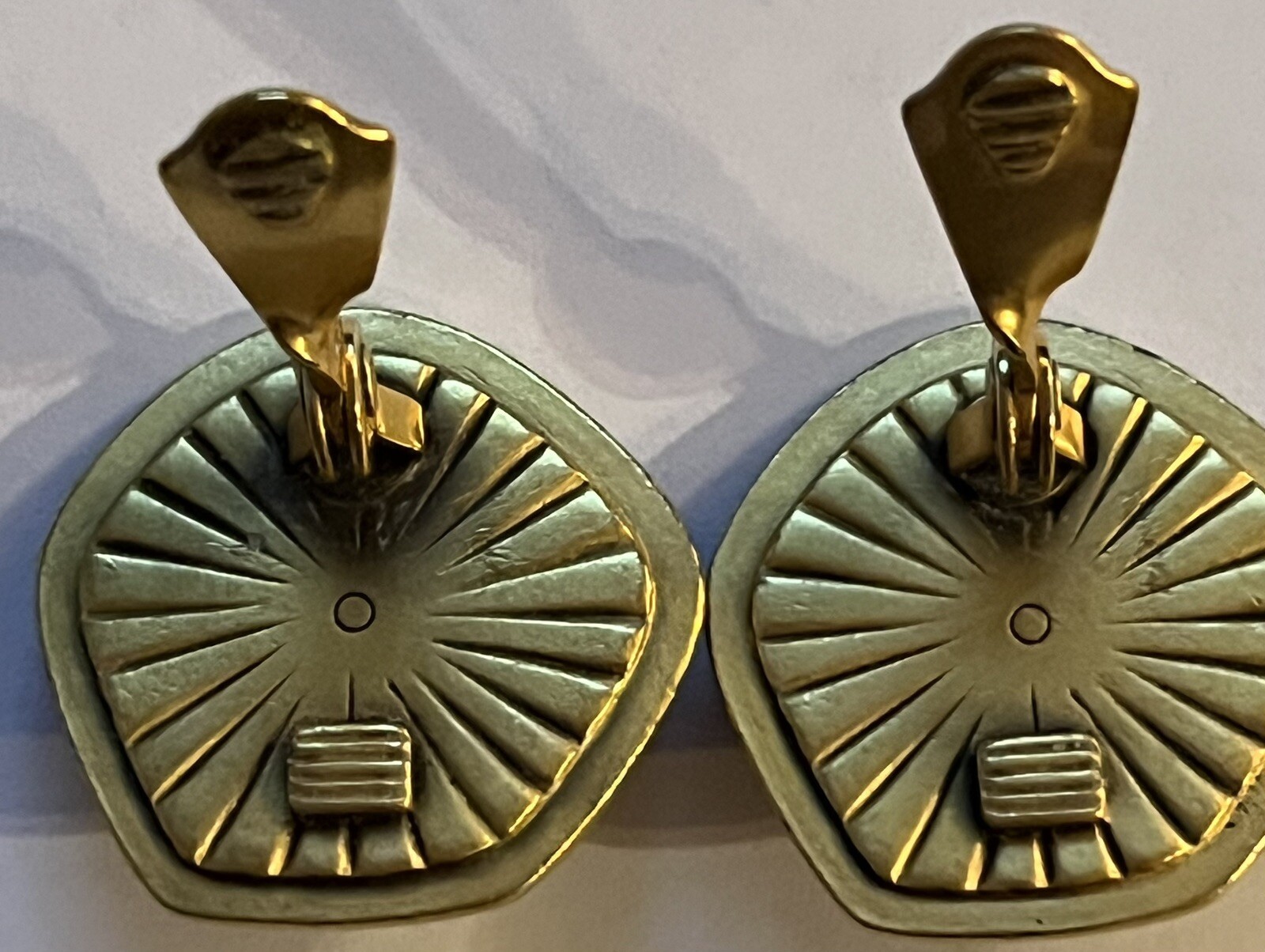 Vintage Yves Saint Laurent Metal & Resin Clip-On Earrings YSL Designer Authentic