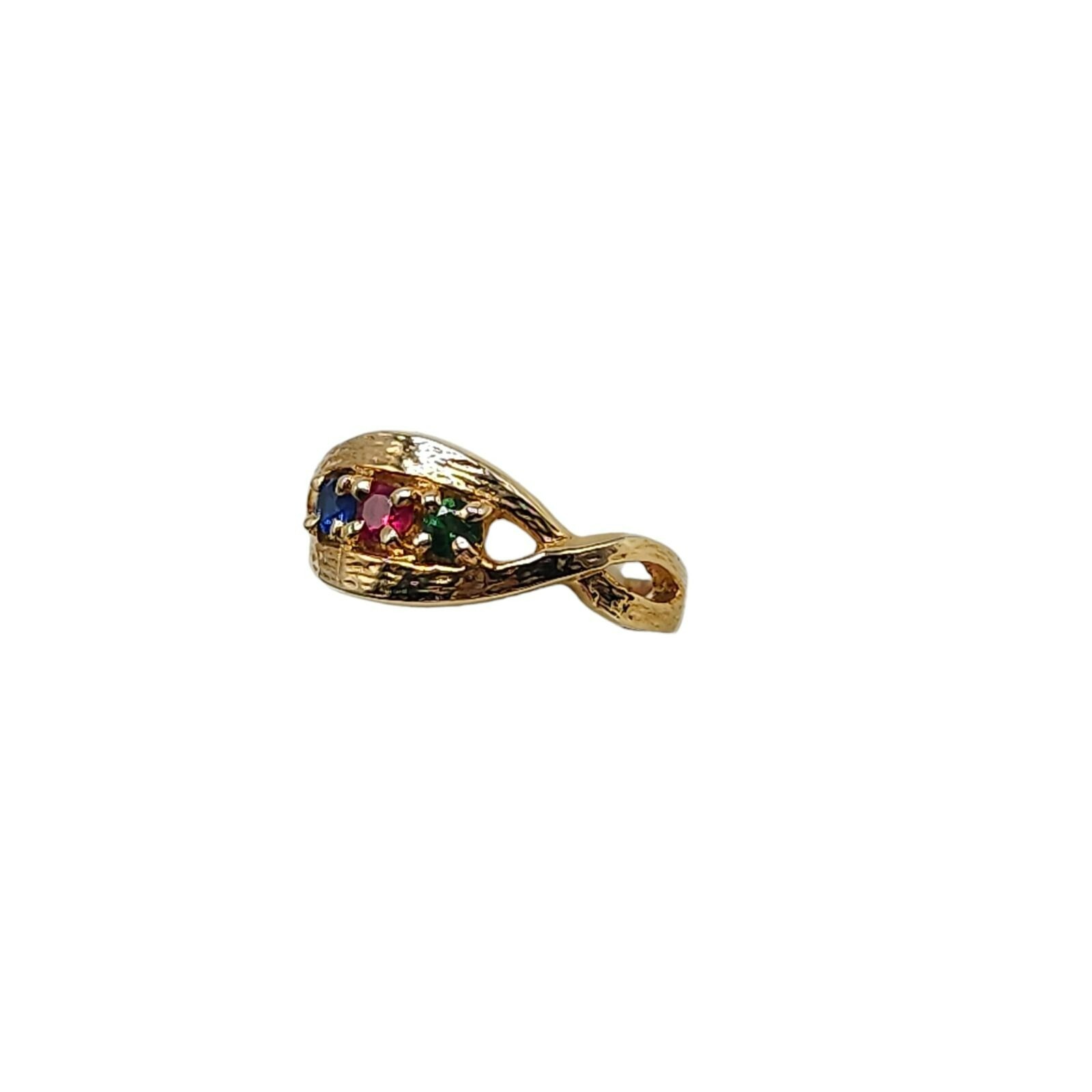 Textured Multicolor Gemstone Mother’s Ring Size 6.75 Alloy Gold Plated Topaz