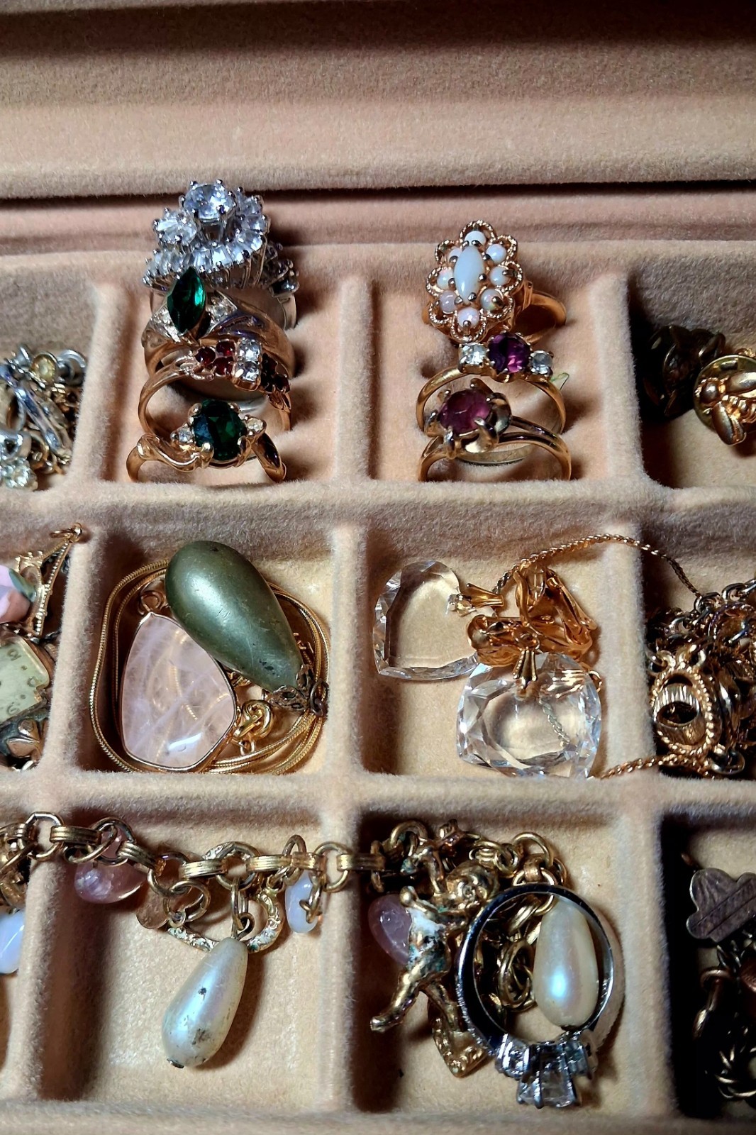 Vintage Estate Jewelry Lot Ussr Laquer Box 18kt H.G.E🔥🔥 Cameo