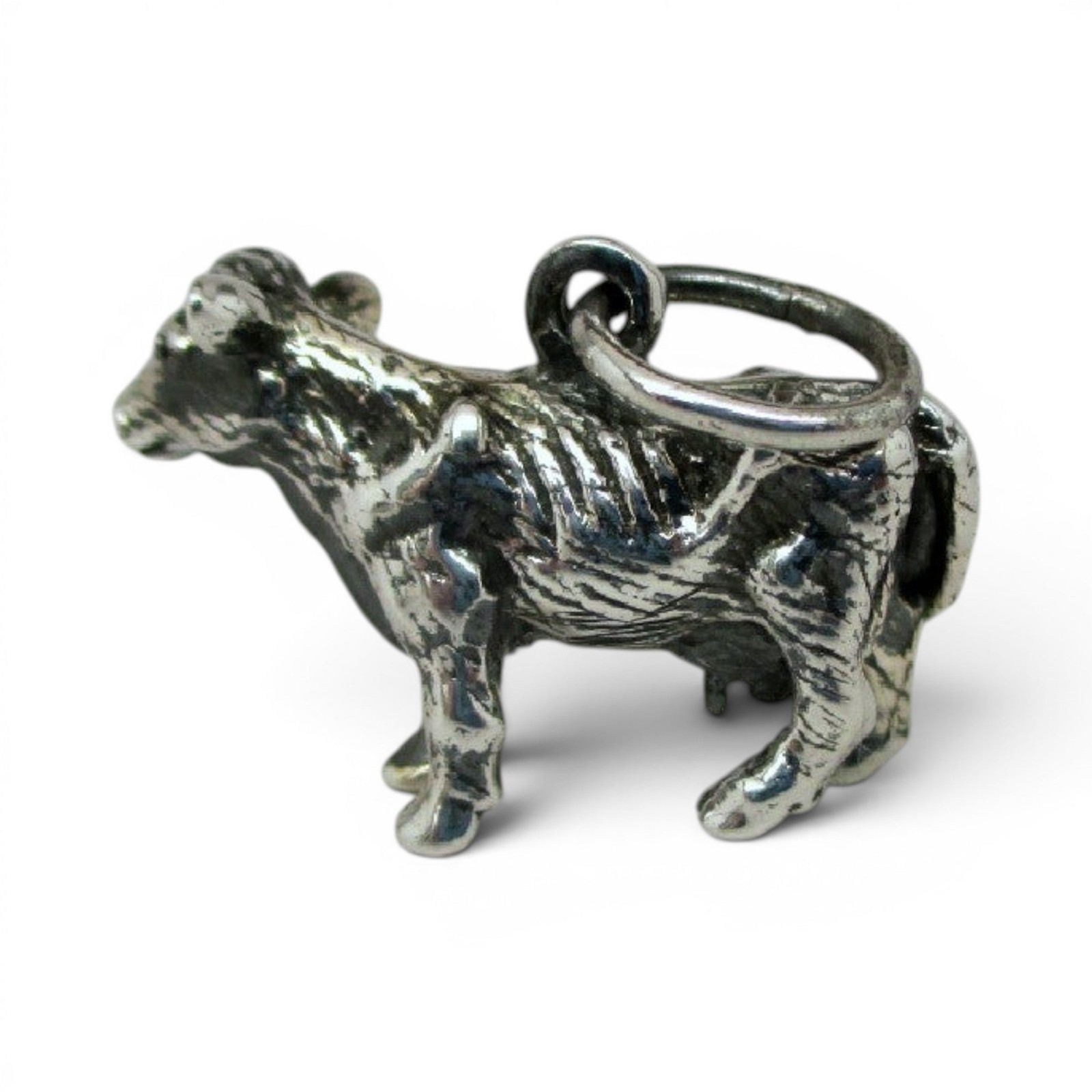 Sterling Silver DAIRY COW Charm for Bracelet PENDANT Farmer Gift MILK Vintage
