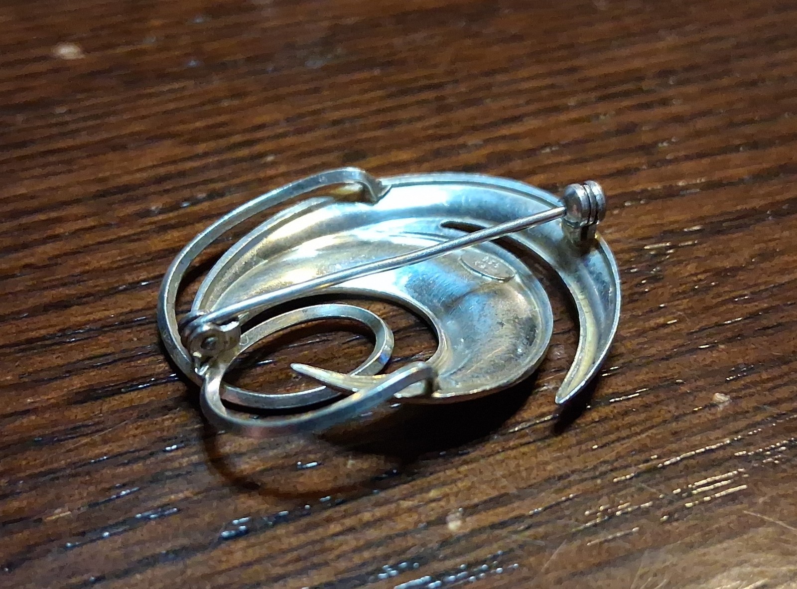 Vintage German K&L 835 Silver Sculptural Brooch Pin 4.2g MCM See Pics/Descriptio