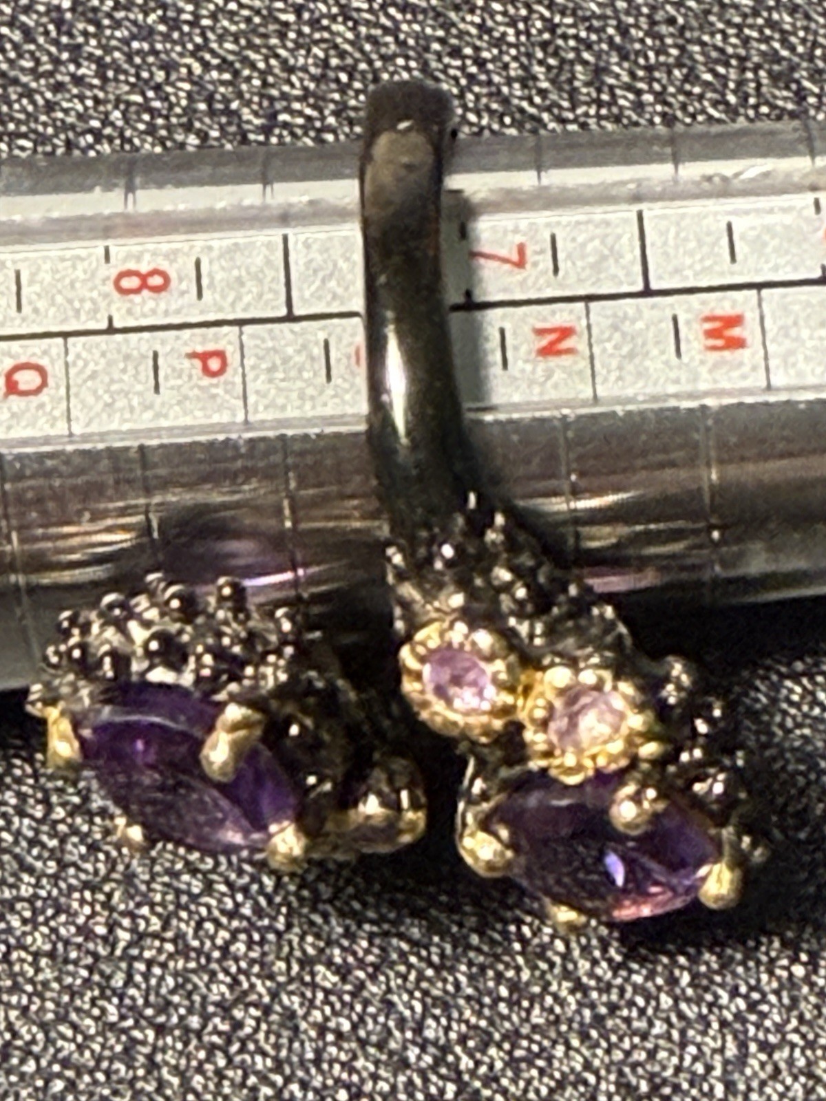 Danny Buonomo Artisan 1980s Silver 925 Amethyst Pink Sapphire Ring Sz 7.25