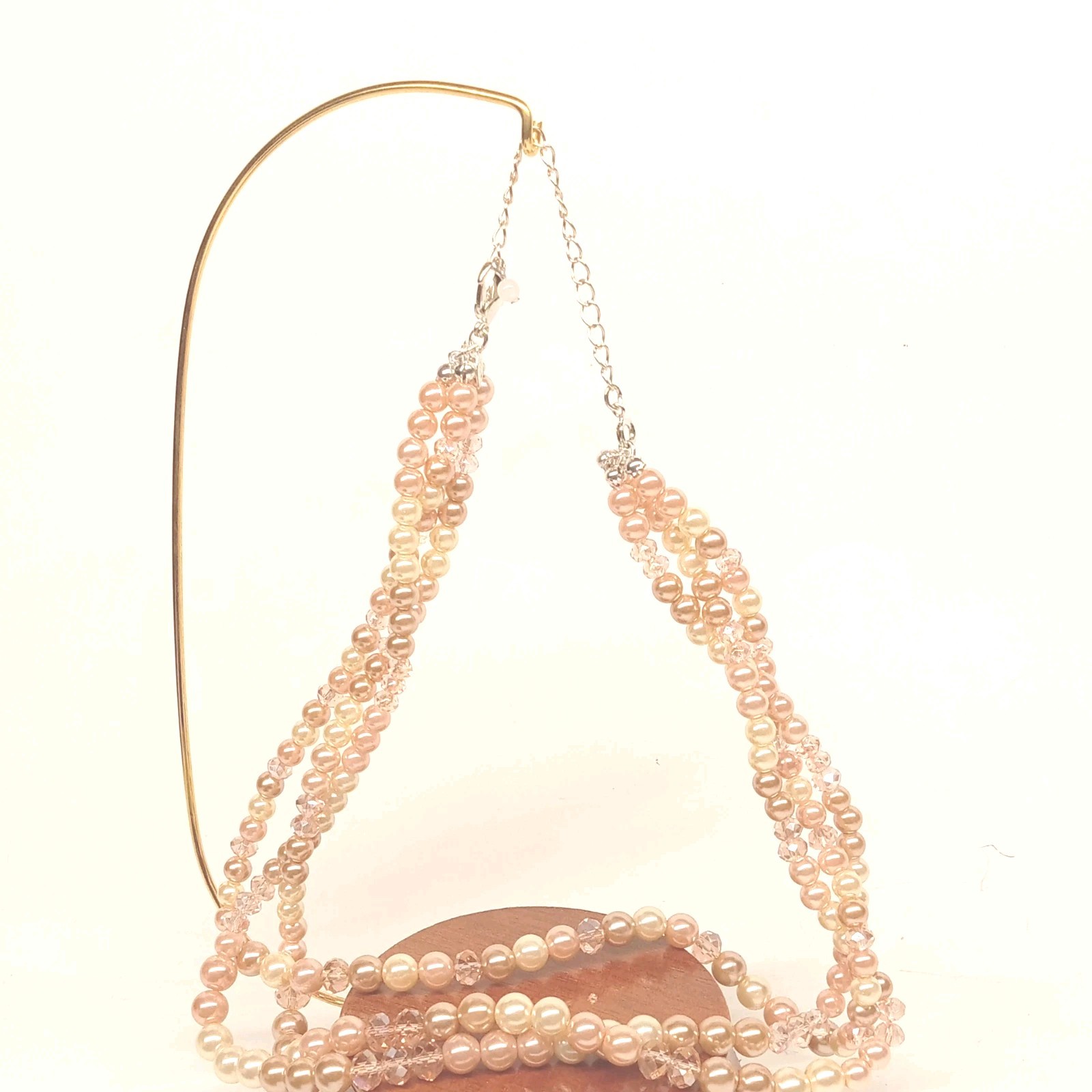 ROSE PEARLESQUE: Statement Necklace , Bracelet Multirang AND Cluster Earrings