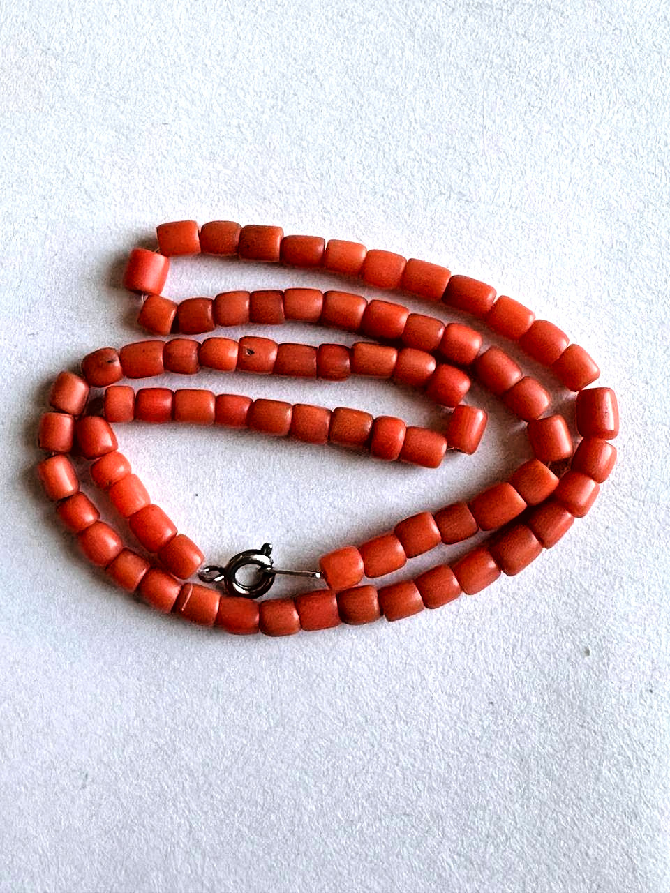 Vintage Natural Red Coral Beads – Triple Strand 11-12 g-188