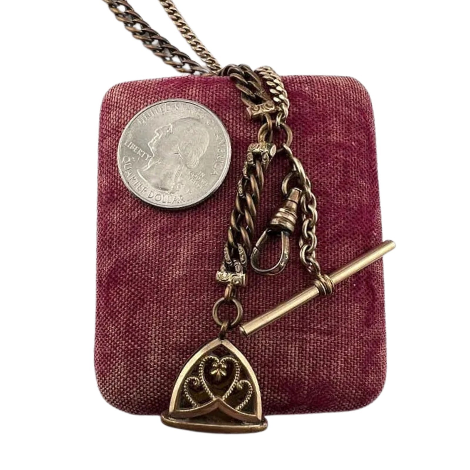 Vintage 19th C. Antique Gold Filled Watch Chain Necklace