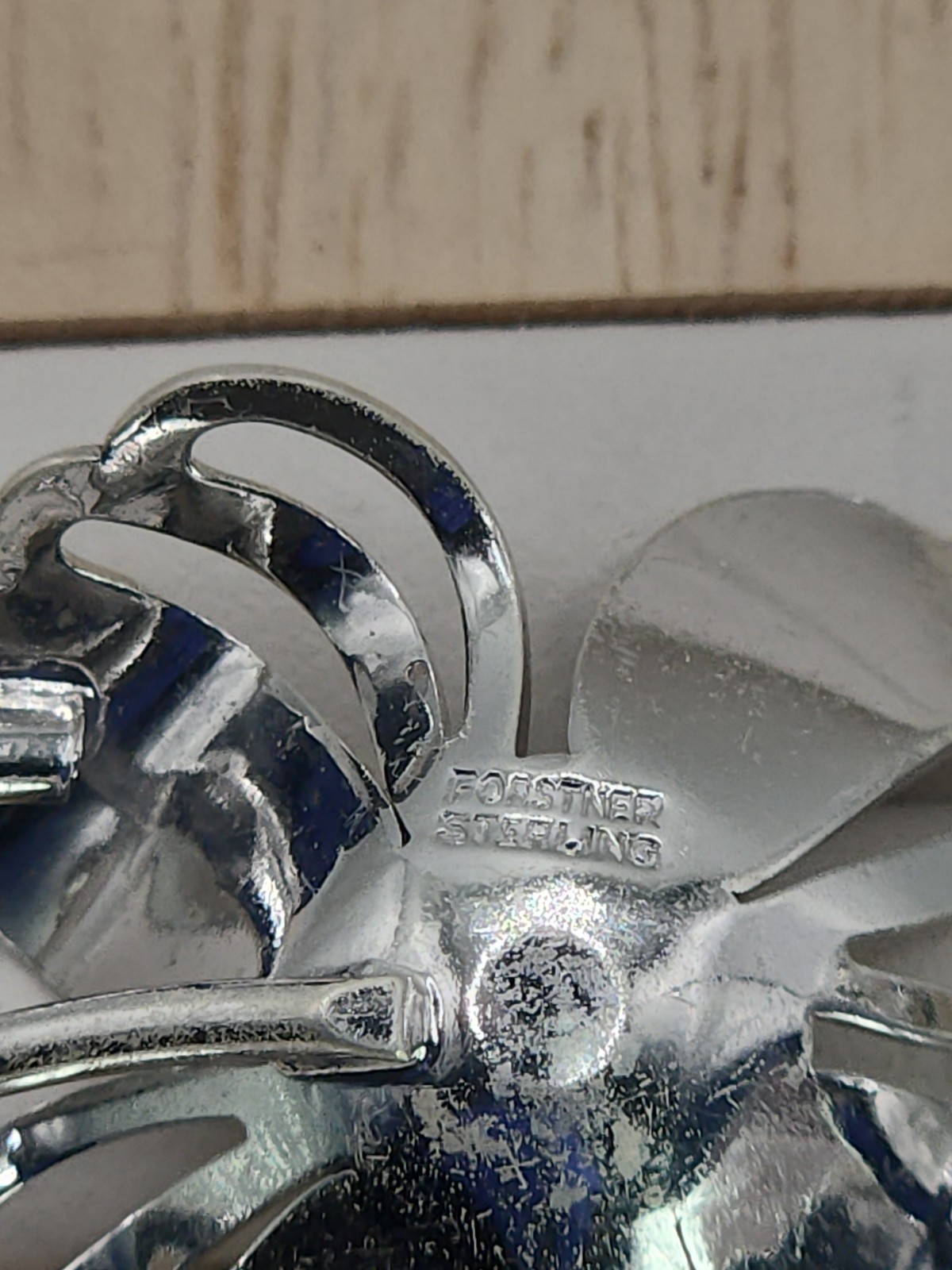 Vintage Forstner 925 Sterling Silver Art Deco Floral Flower Brooch Pin Signed