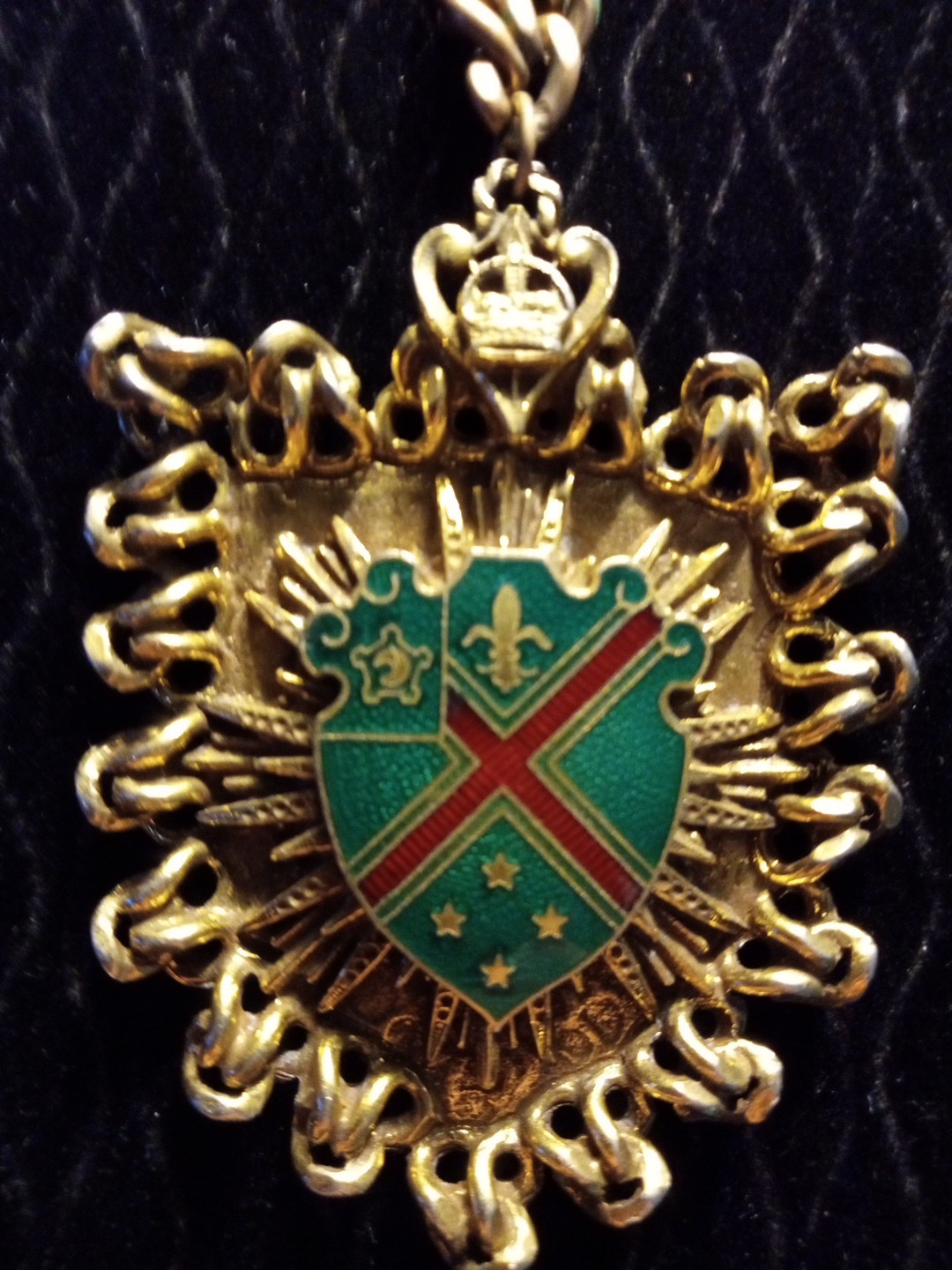 Scottish Enameled Emblem Necklace Antique