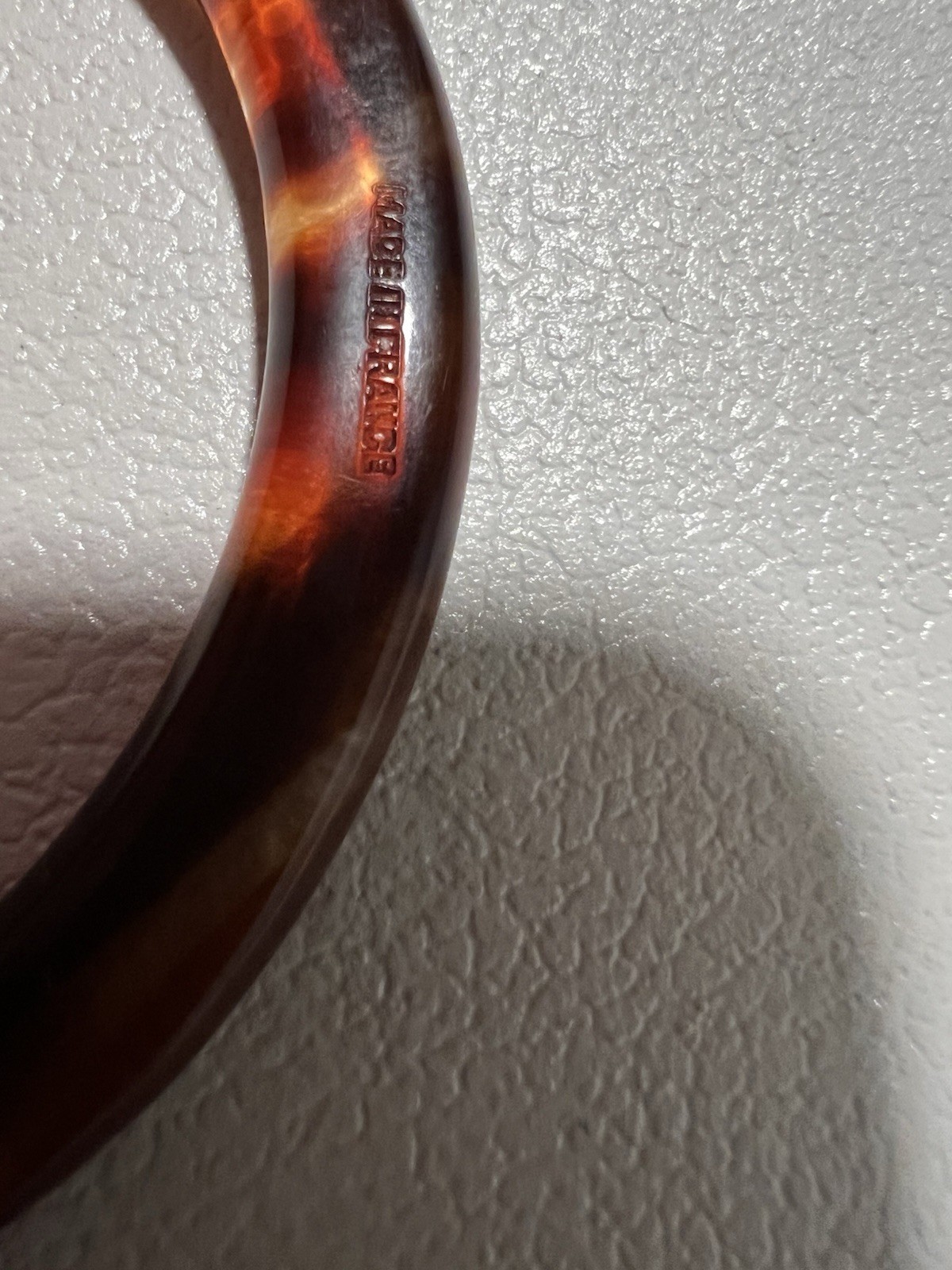 Vintage Made in France Tortoise Shell Bangle Bracelet Lucite Acetate Stackable