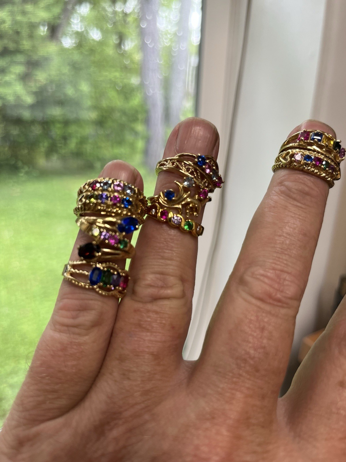 Birthstone Mothers Sample Ring Gold Tone – Lot of 24 – Sold As Is