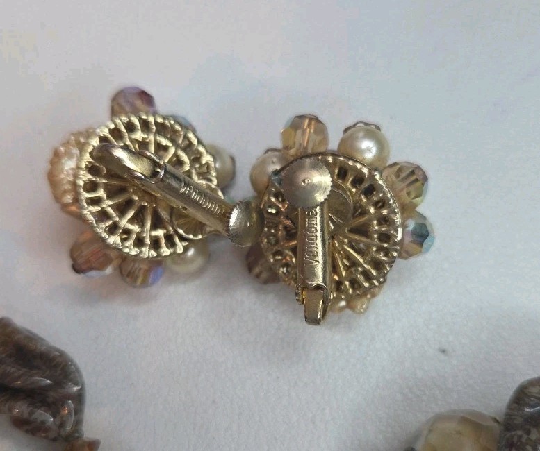 Vintage Vendome Necklace Bracelet Earrings Art Glass Parure