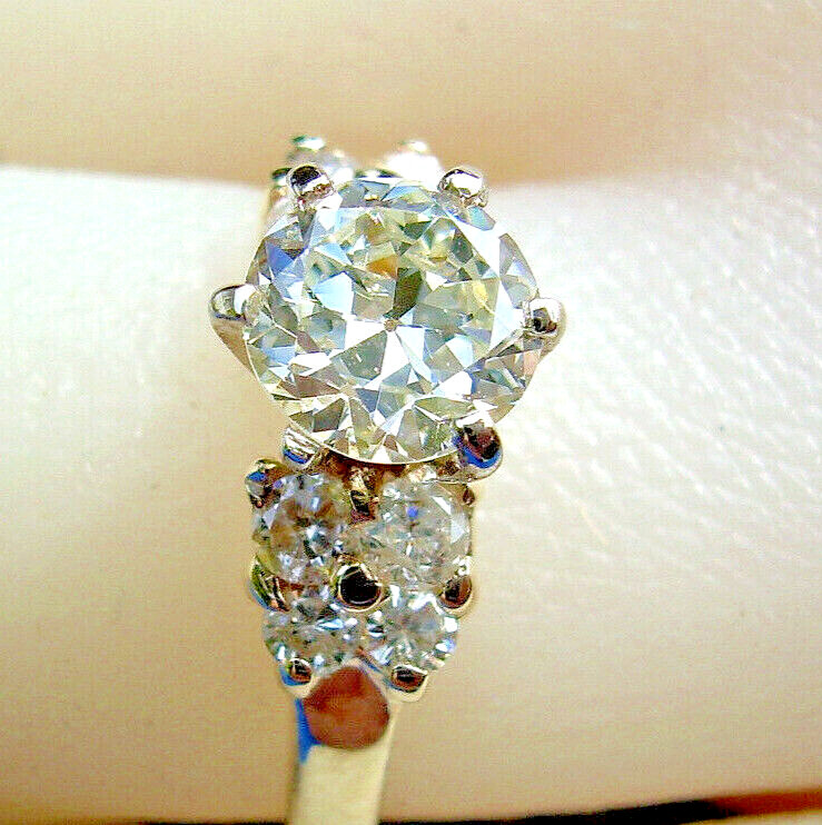 Original EARTH MINED DIAMOND Deco Engagement Ring 14K GOLD Vintage Solitaire S 6