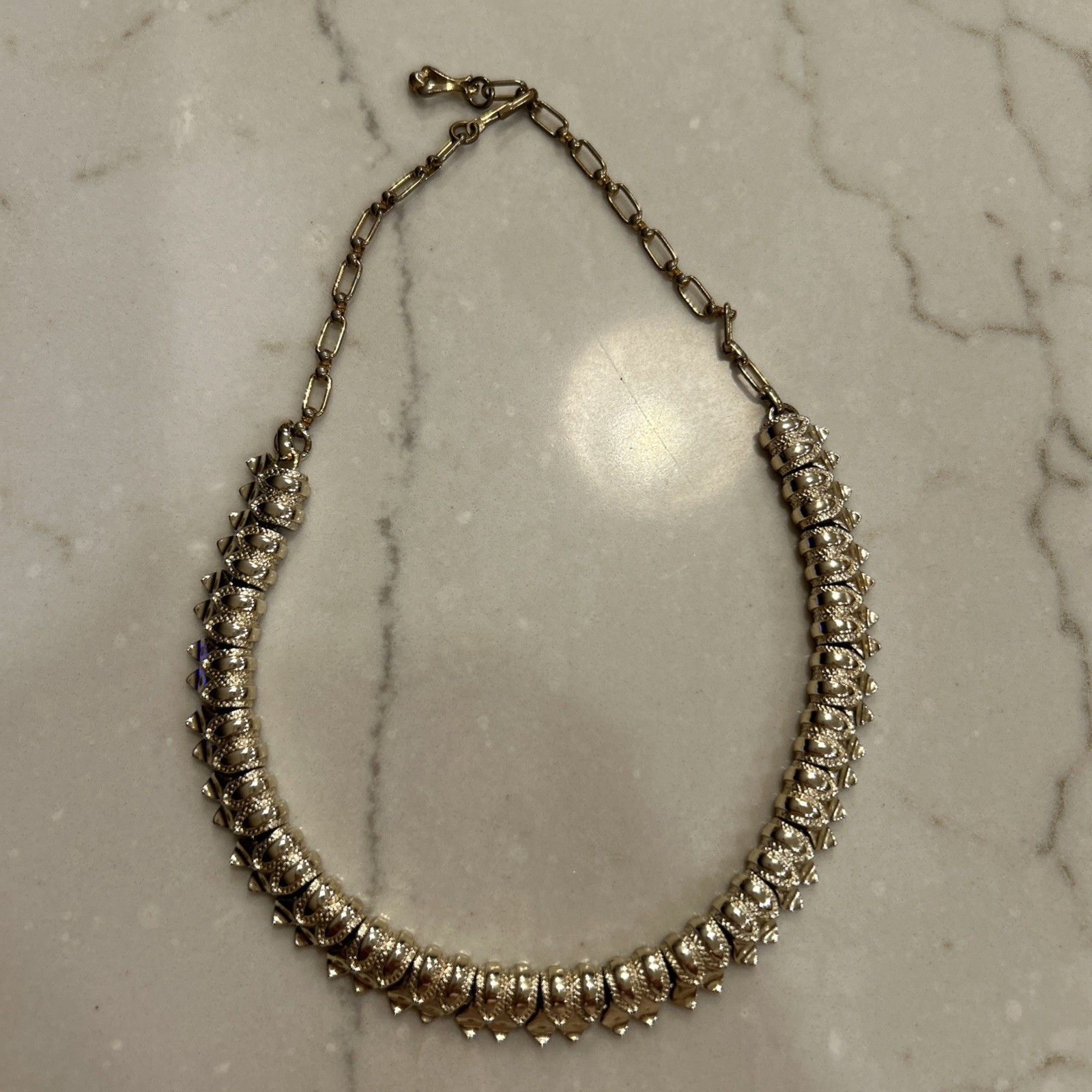 Vintage Necklace Gold and Silver Tone Choker Adjustable 12”