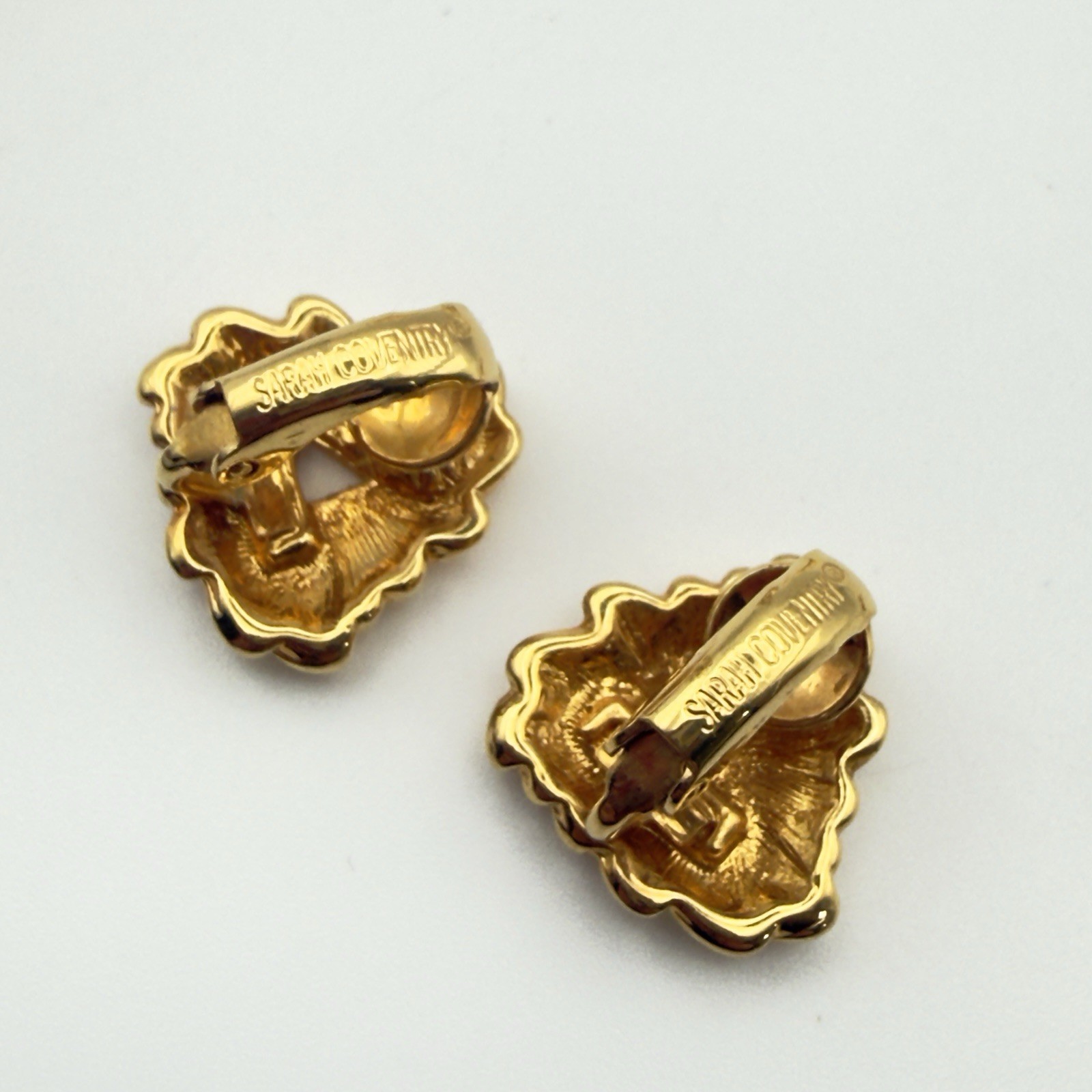 Vintage Gold Tone Earrings Lot Monet Sarah Coventry Pearl Snowman Clip On 4 Sets