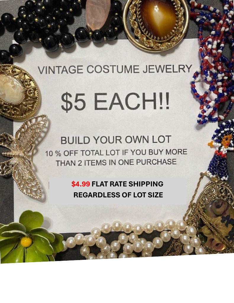 BUILD A LOT VINTAGE ESTATE RHINESTONE & MCM JEWELRY $1 AND UP 10 % OFF MORE