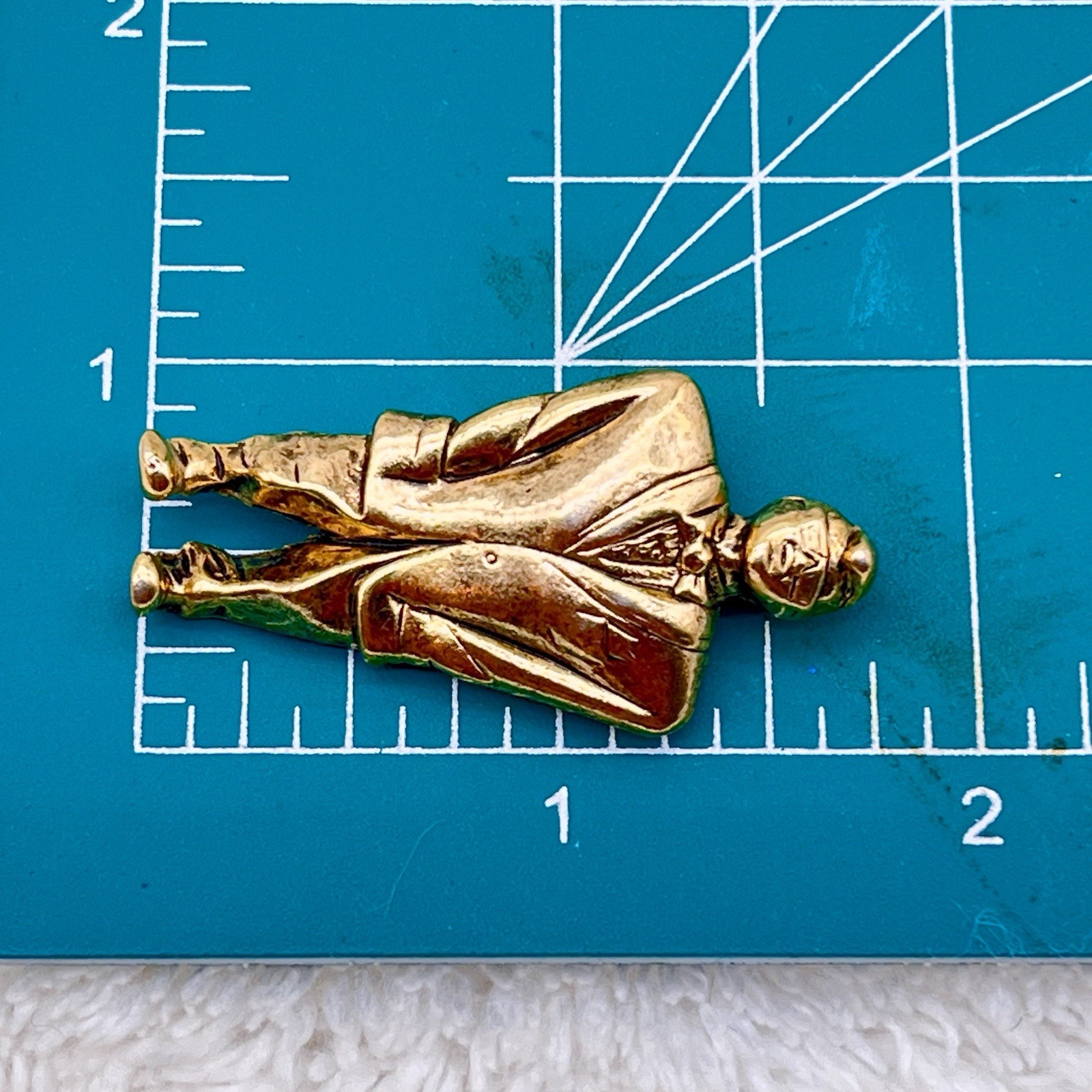 Vintage Mobster Businessman Brooch Figural Man in Suit Novelty Pin 1.75″