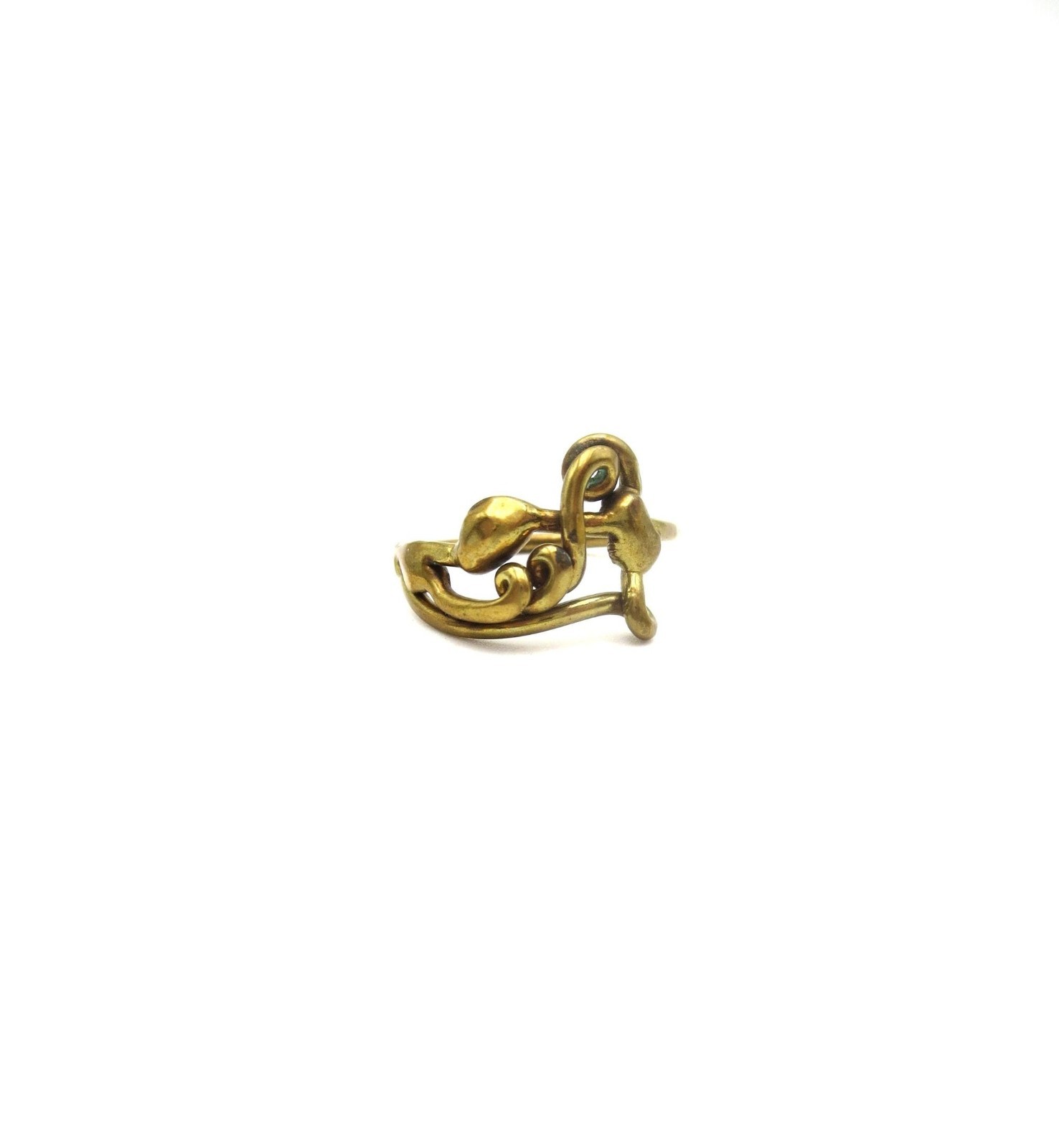 VTG MCM Bronze Brass Brutalist Abstract Twist Size 8.5 Ring Unisex 1970s