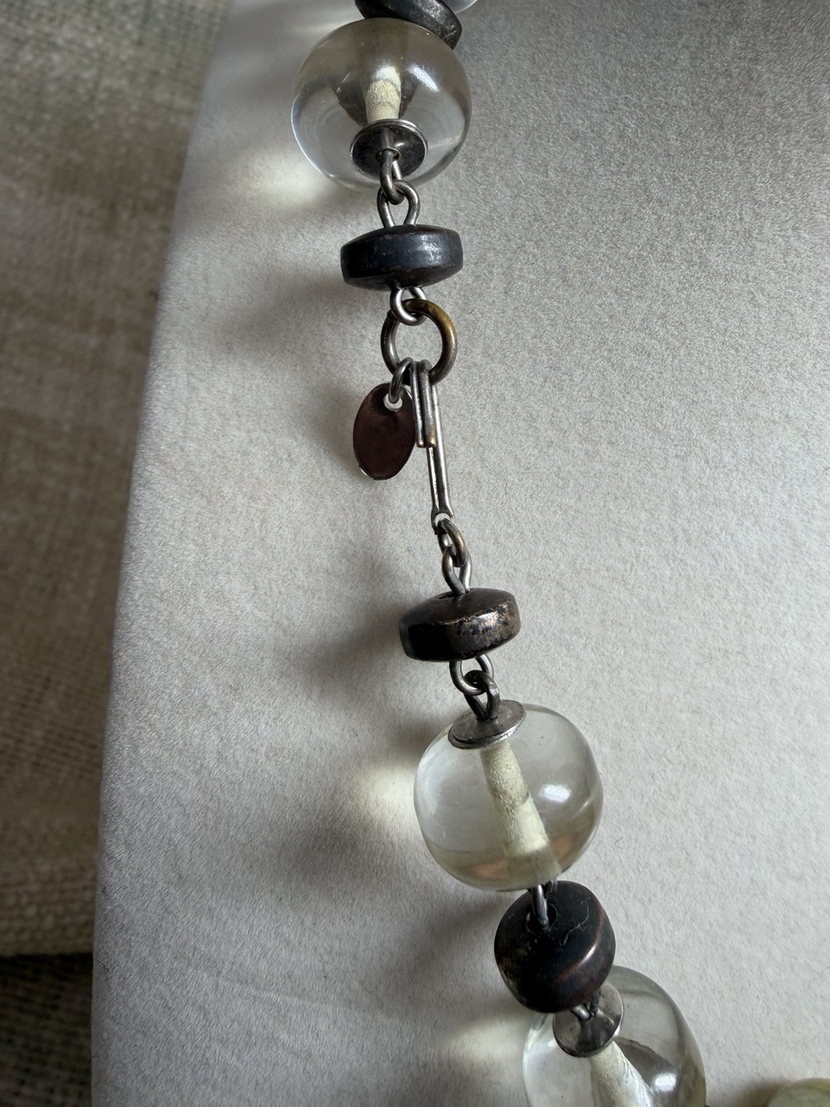 1960s LES BERNARD Large Clear Lucite Acrylic Chunky Beads Choker Necklace