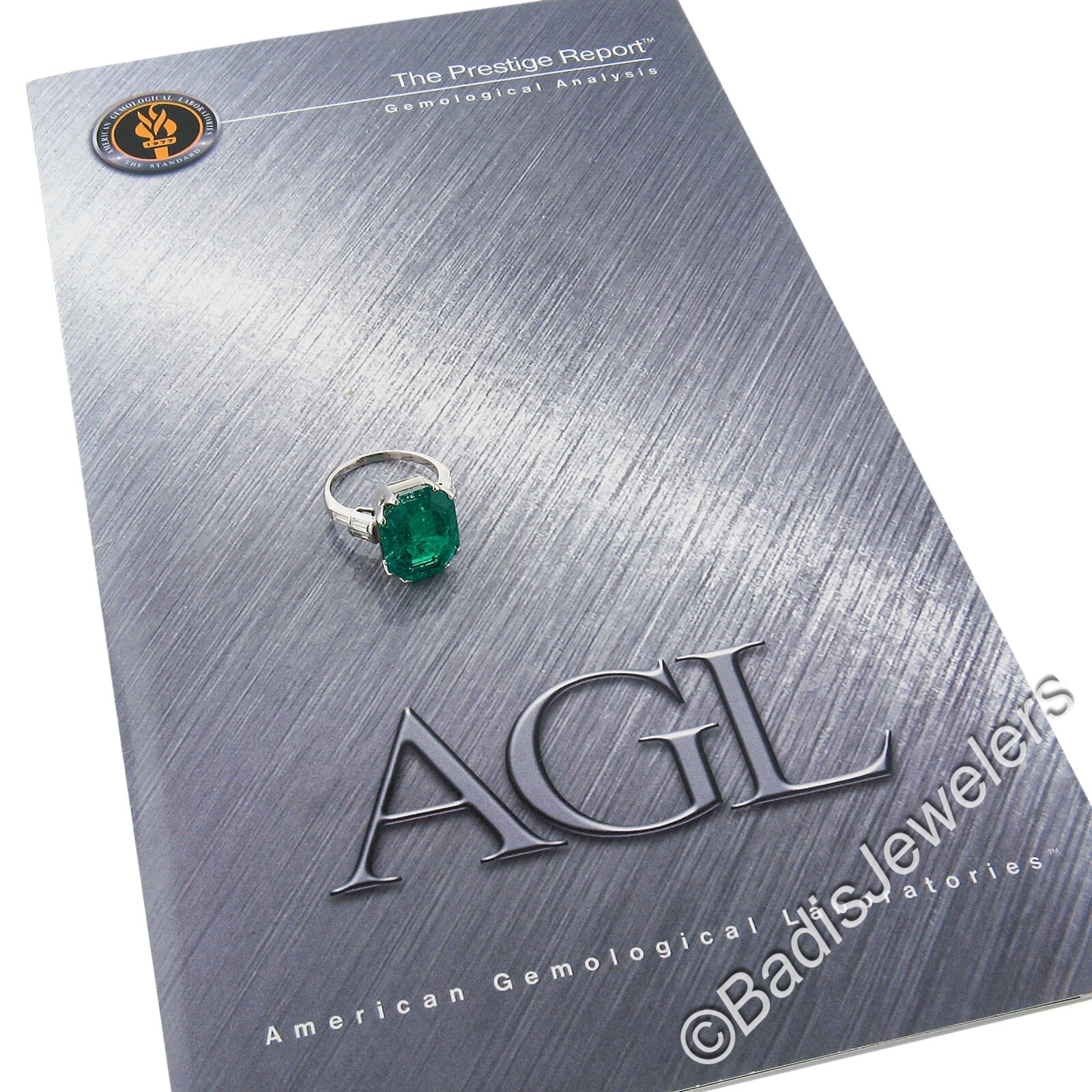 Vintage Platinum 12.16ct AGL Emerald Cut Colombian Emerald Diamond Cocktail Ring