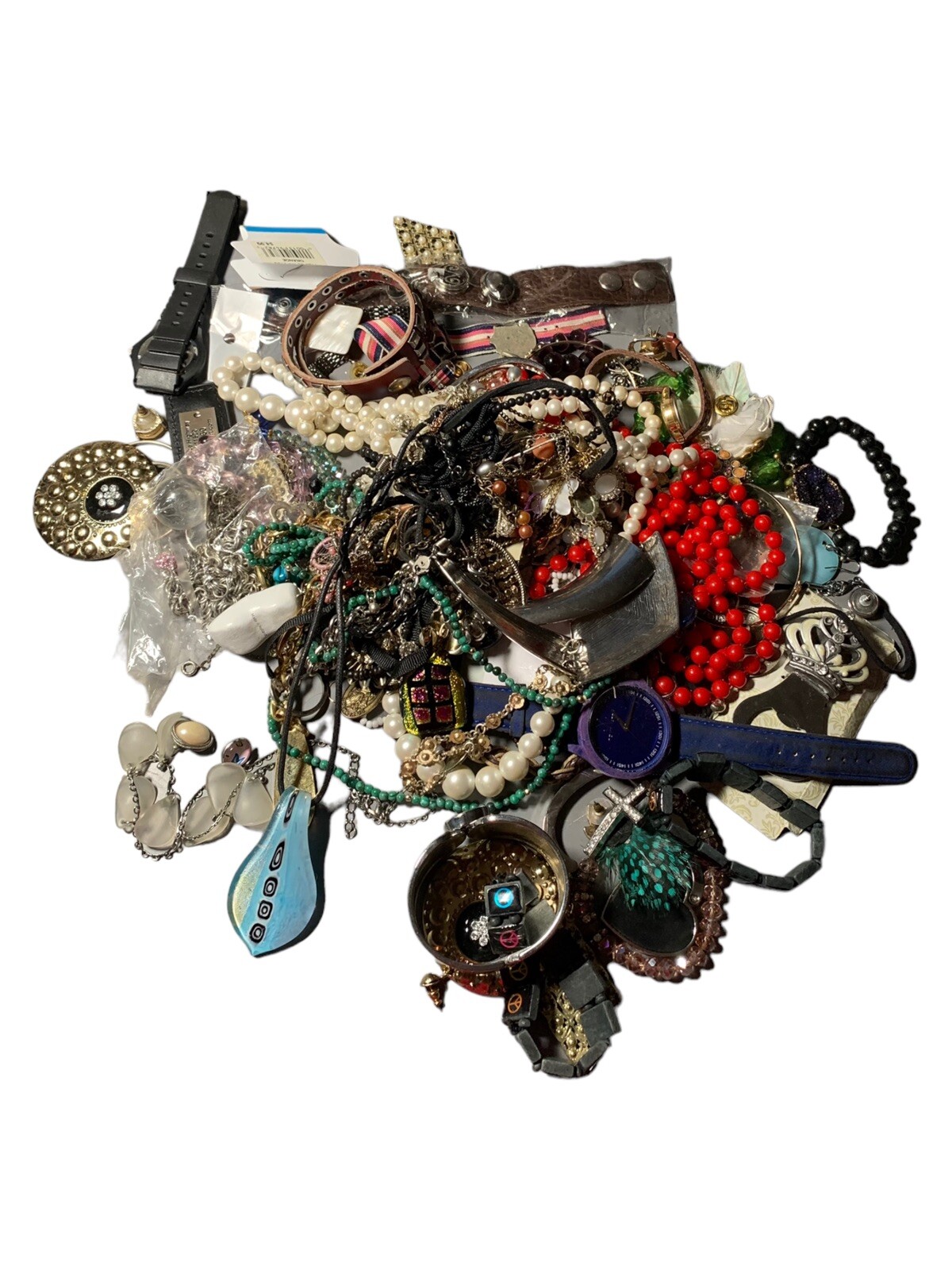 Vintage / Modern Repair Repurpose Grab Bag Costume Jewelry Arts Craft 1 lb Lot