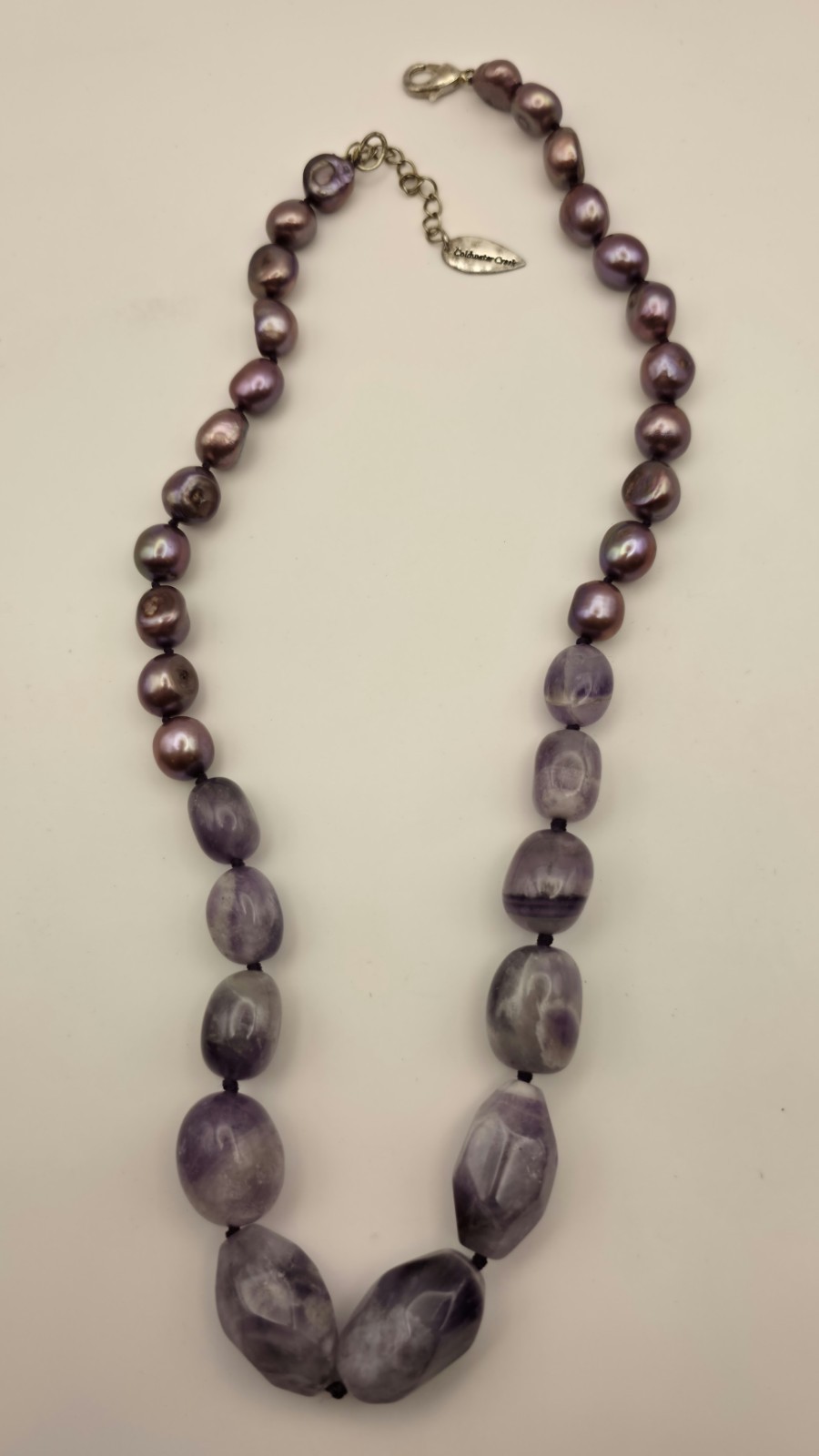 Coldwater Creek Amethyst and Lavender freshwater pearl necklace 20″ long.