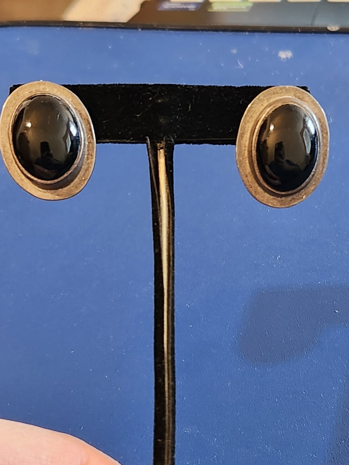 Sterling Silver Black Onyx Stud Earrings