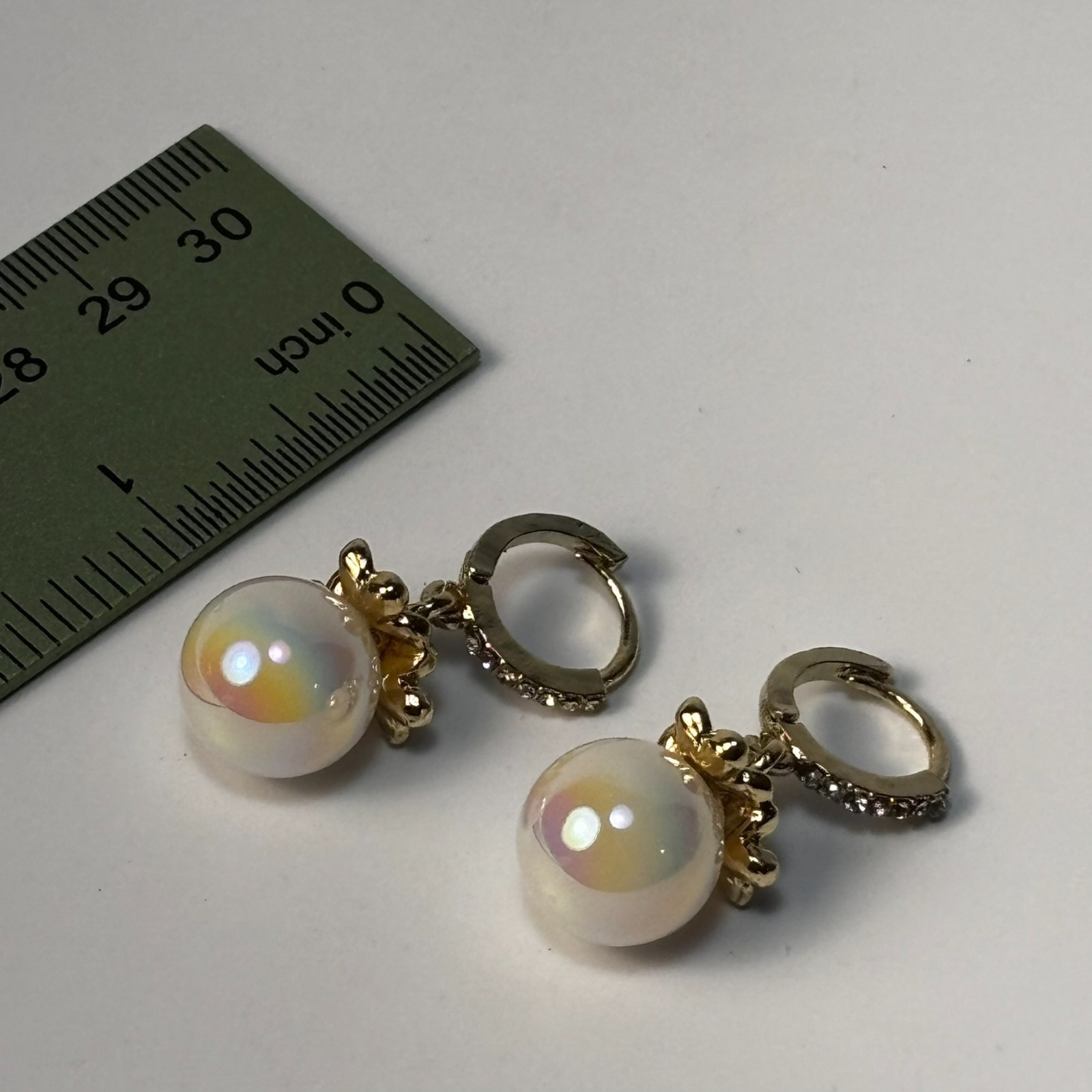 Earrings Pearl Rhinestone Drop Earring Fairy Core Gorgeous Chunky Gold Tone