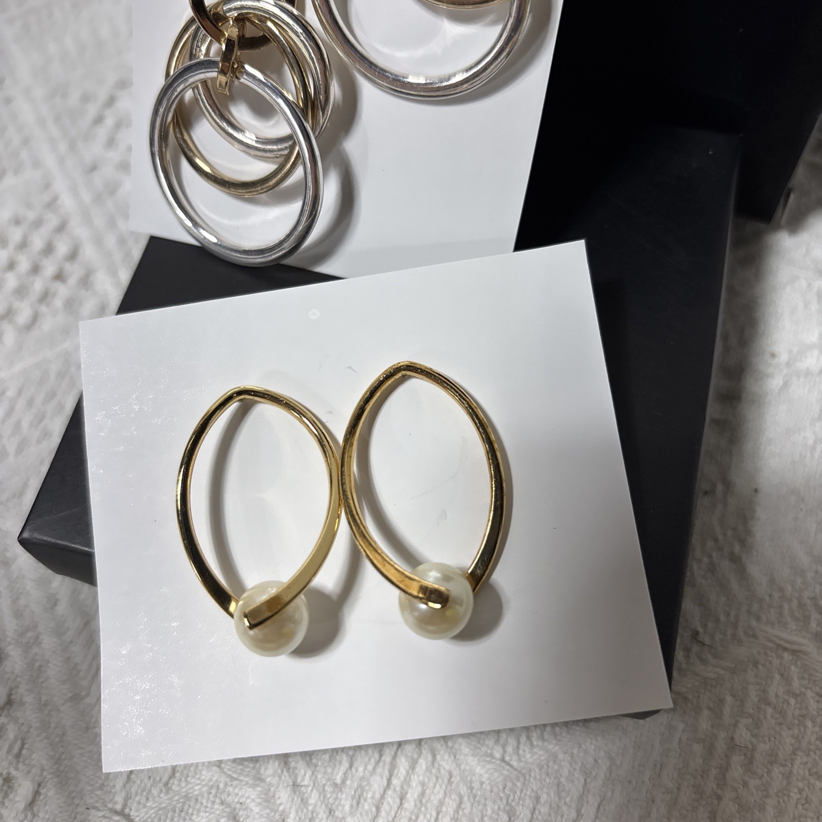 Vtg Pierced Earrings Lot 3 Pairs 80s To 90s Gold Silver One Gloria Vanderbilt