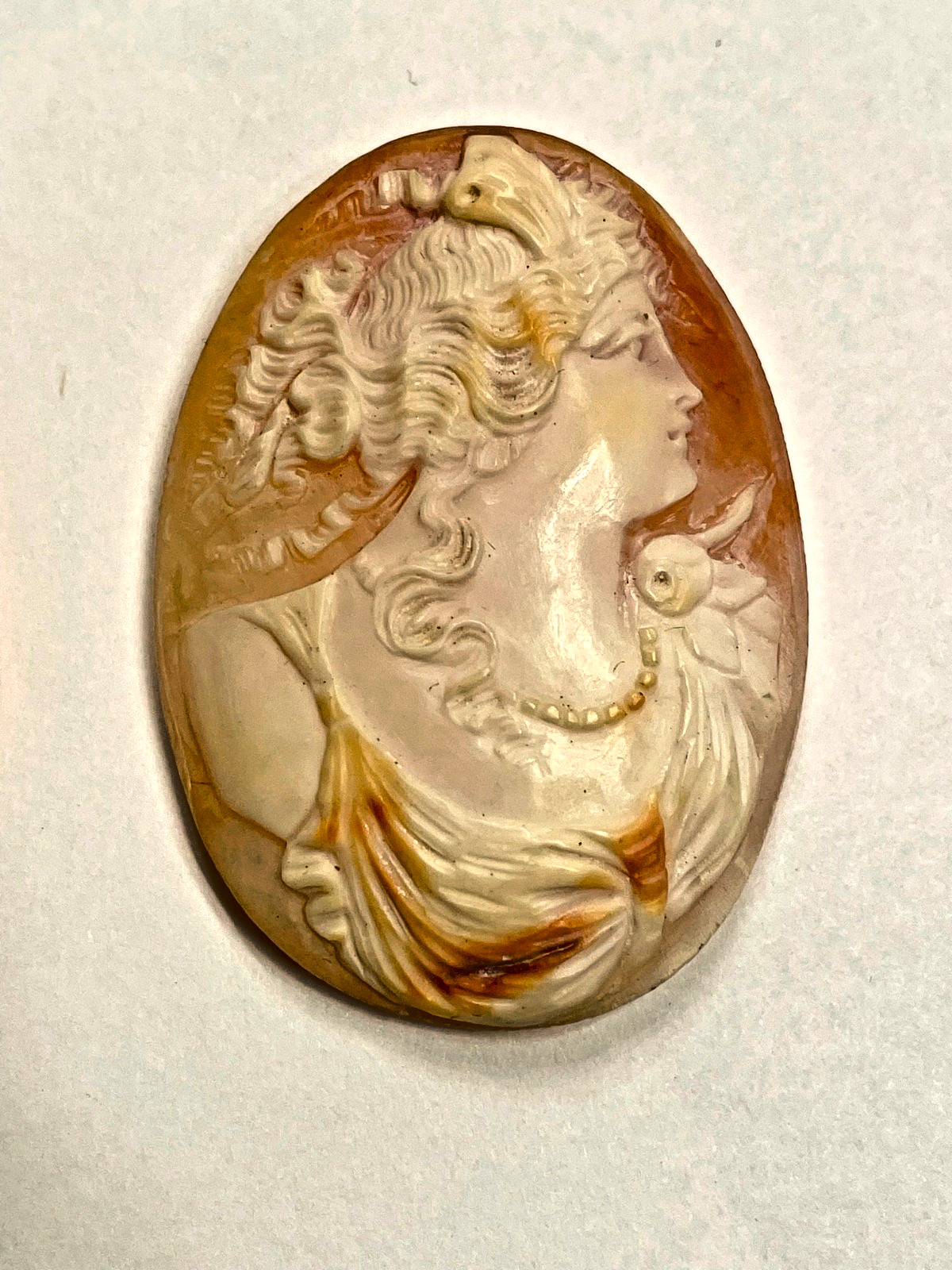 GORGEOUS **** LARGE 2 ” Antique Edwardian Hand carved Shell Cameo