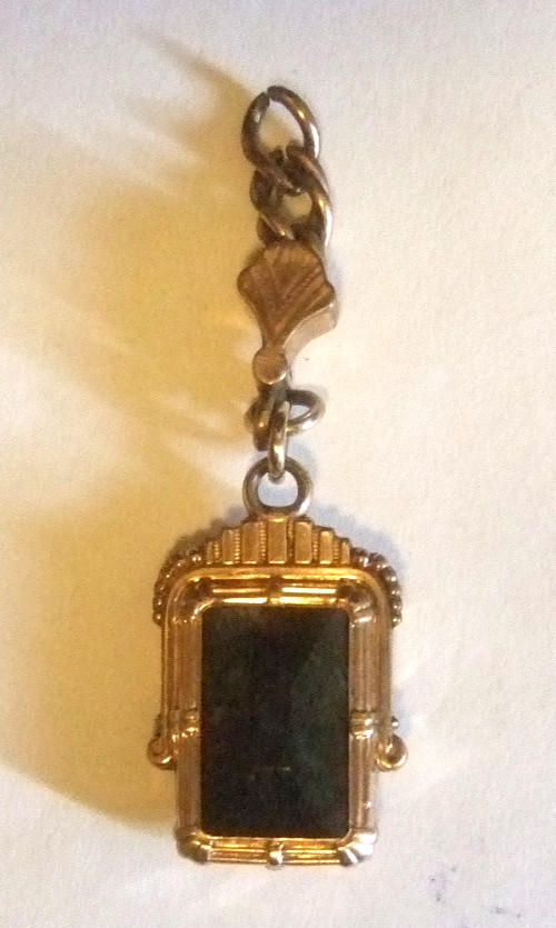 Victorian Style Pendant Fob Carnelian Onyx Estate Jewelry