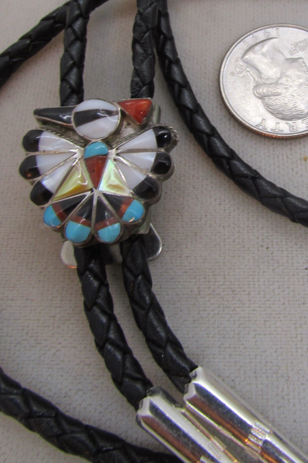 VINTAGE SOUTHWEST N A THUNDERBIRD BOLO TIE STERLING
