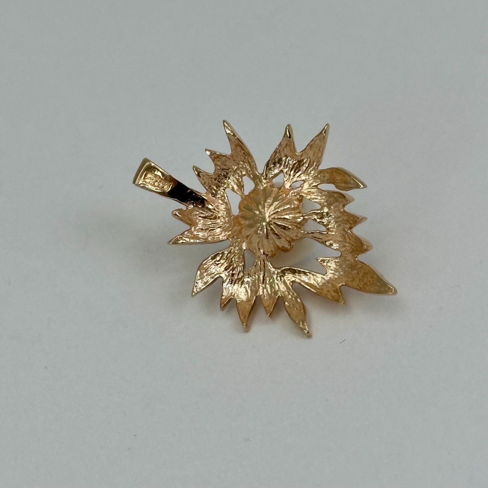 Vintage Original Soviet Rose Gold 583 14k Pendant With Cultured Pearl