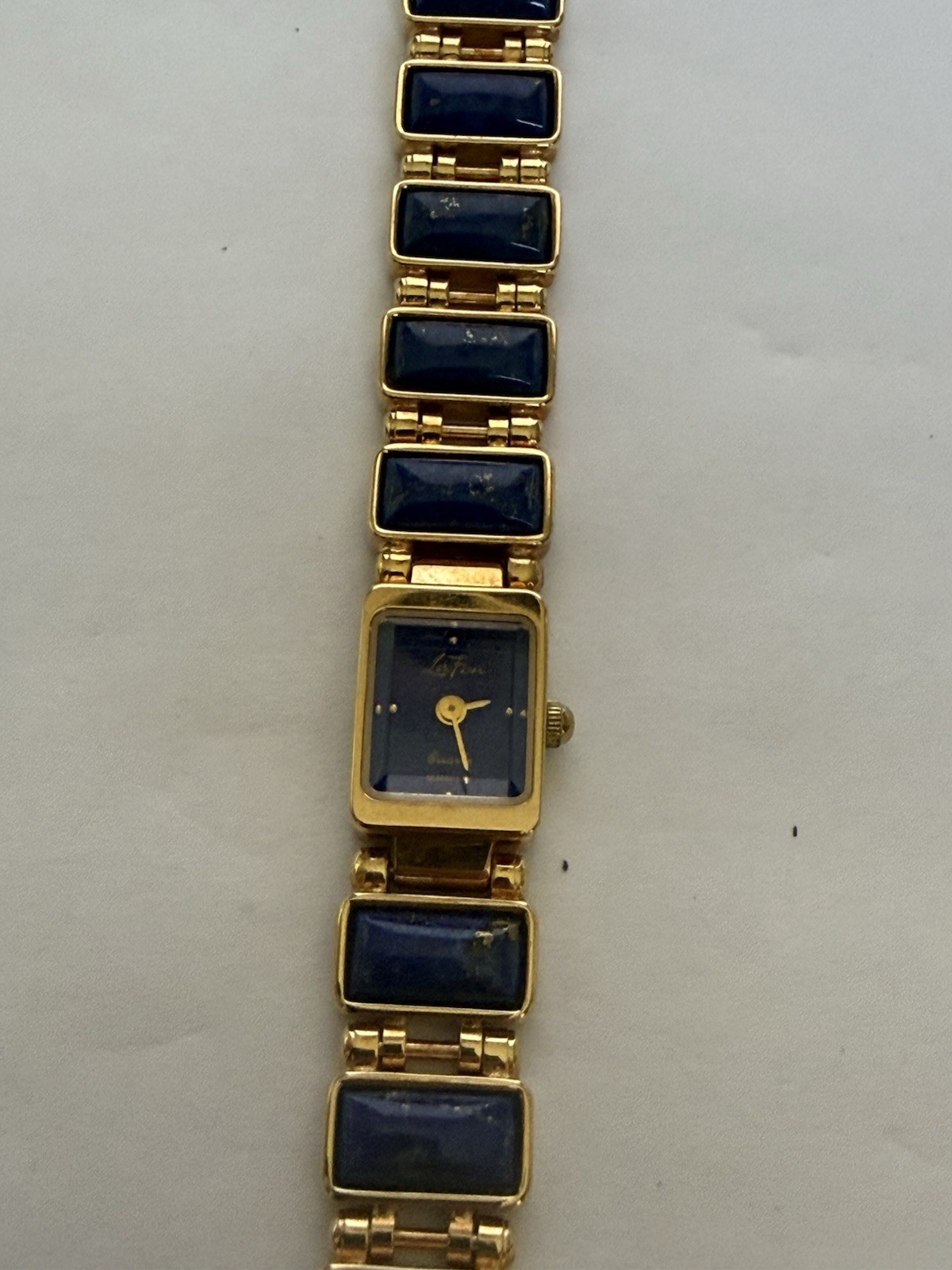 VTG 1970s Lapis Lazuli Watch/Bracelet Gold Tone Smithsonian Institution, Unused