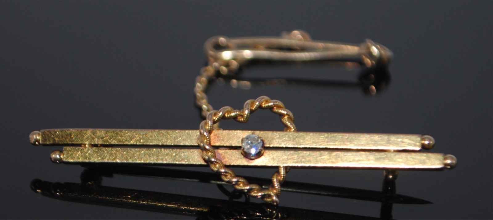 Antique 15ct Old Cut Diamond Brooch (FREE AUSTRALIA-WIDE POSTAGE)