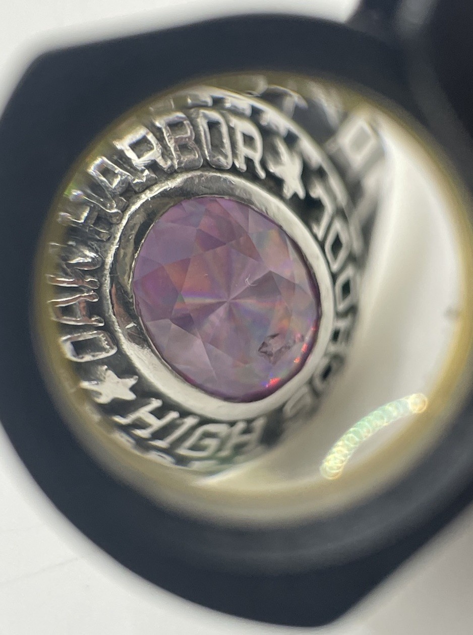 Balfour Celestrium 1984 Oak Harbor HS Class Ring Iridescent Stone Sz 9.5 Women’s