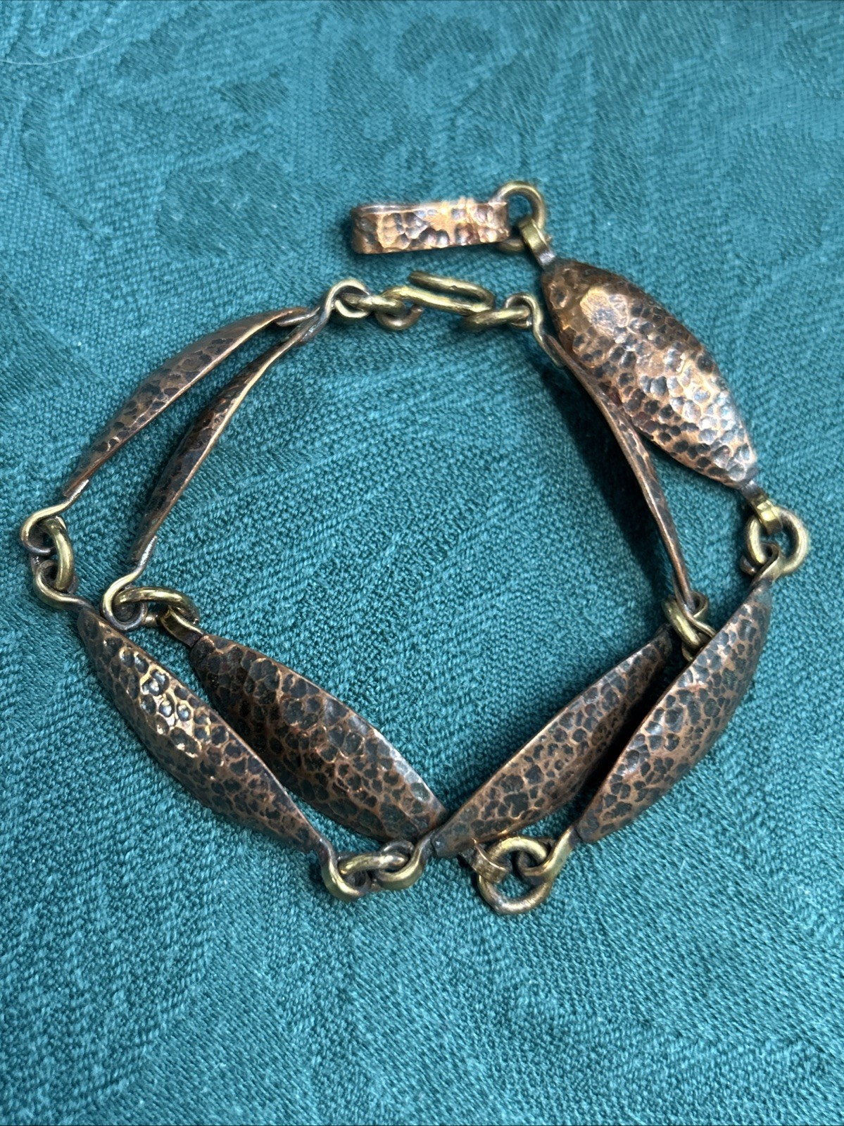 Vintage Maya Mexico Men Or Women’s Hammered Copper Bracelet 8.5”large Wrist 30 g