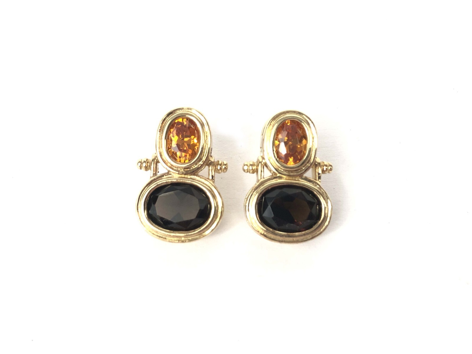 Colorful Sterling Silver 925 Gold Plate Earrings 1.75″ Pre-Owned Fine Jewelry