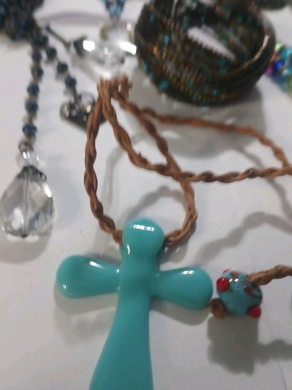 Vintage Colorful Blues, Greens, Etc. Necklace & Bracelet Lot Jewelry 22 Items