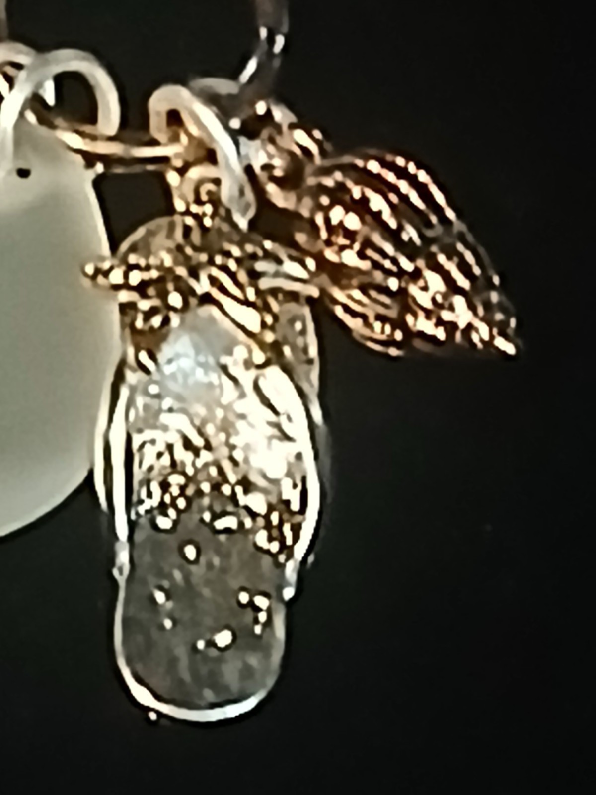 Vintage Delicate Sterling Silver Plated Baroque Charm Necklace