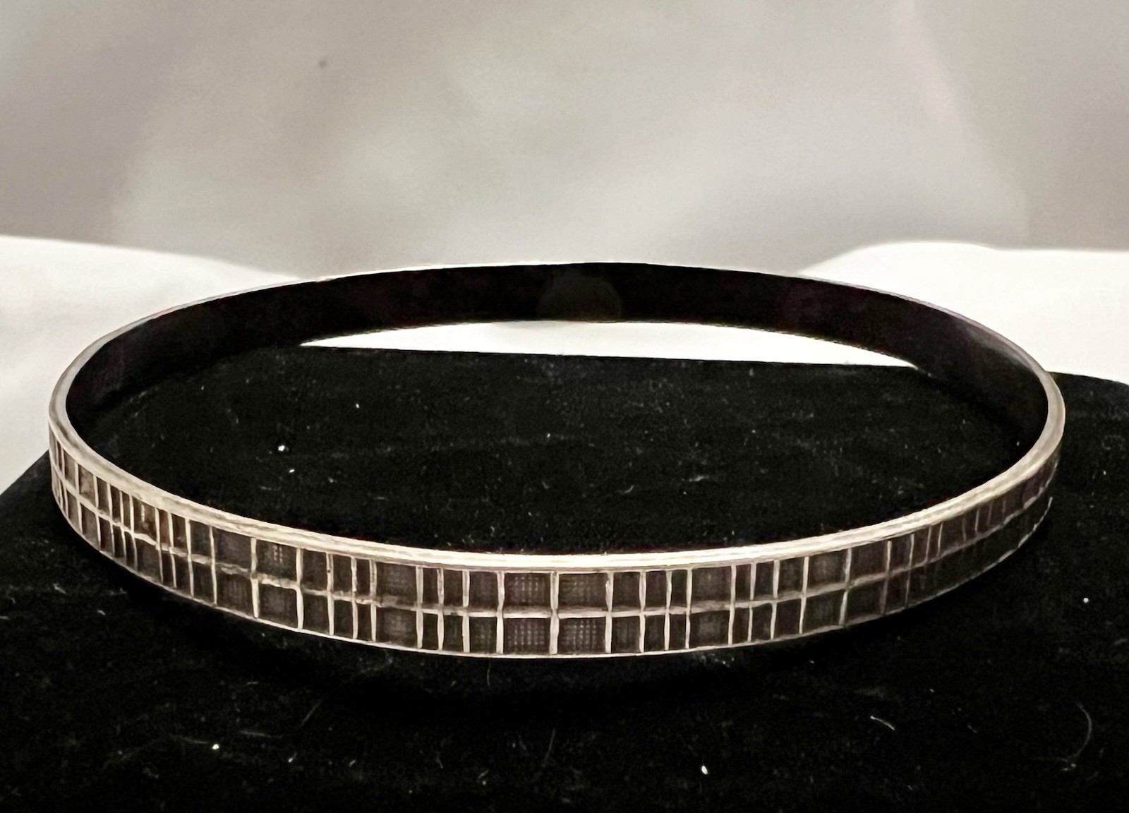 MCM Danecraft STERLING SILVER Modernist Brutalist BANGLE BRACELET Vintage