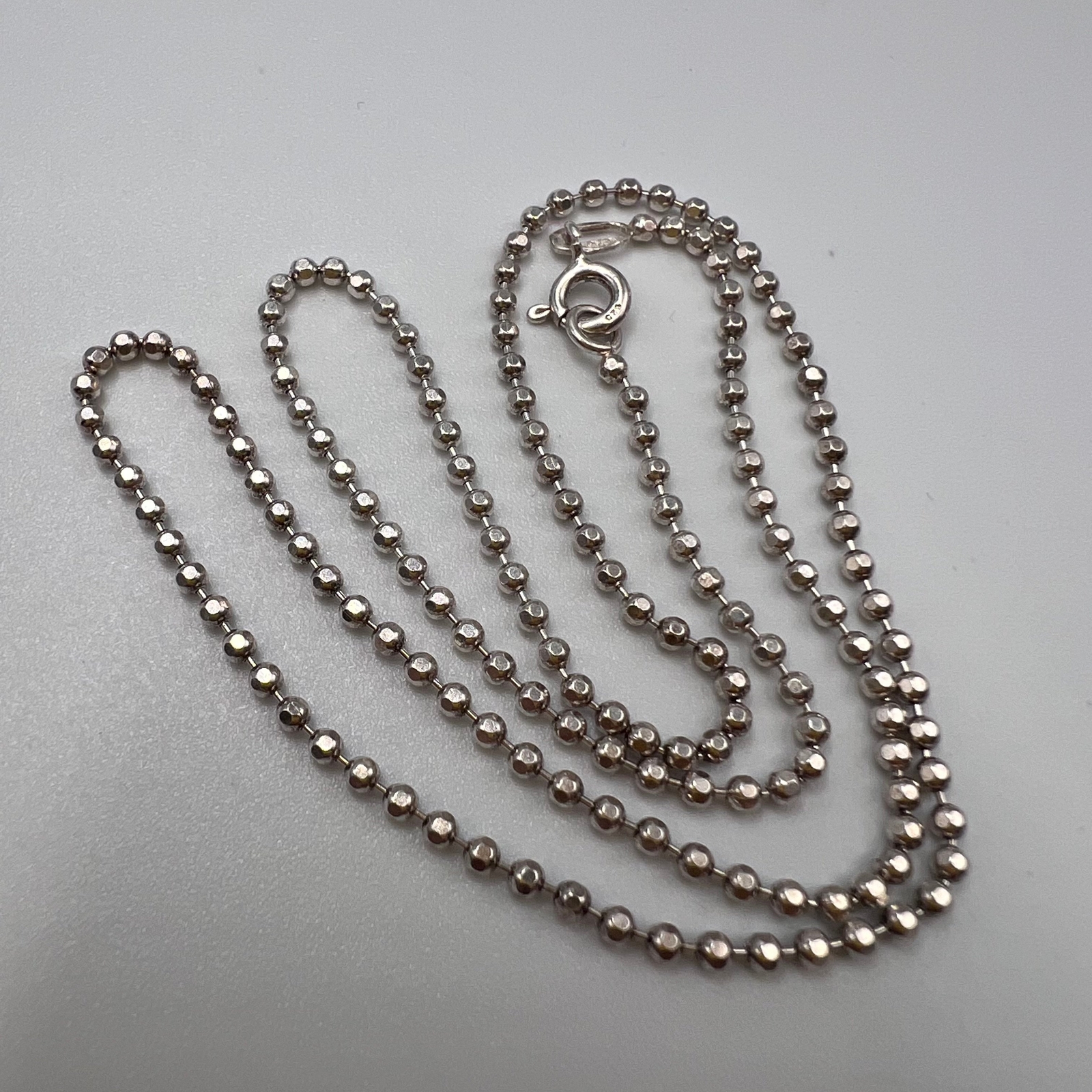 Vintage 925 Sterling Silver 15.7″ Ball Chain Necklace 3.56g Adult Unisex Gift